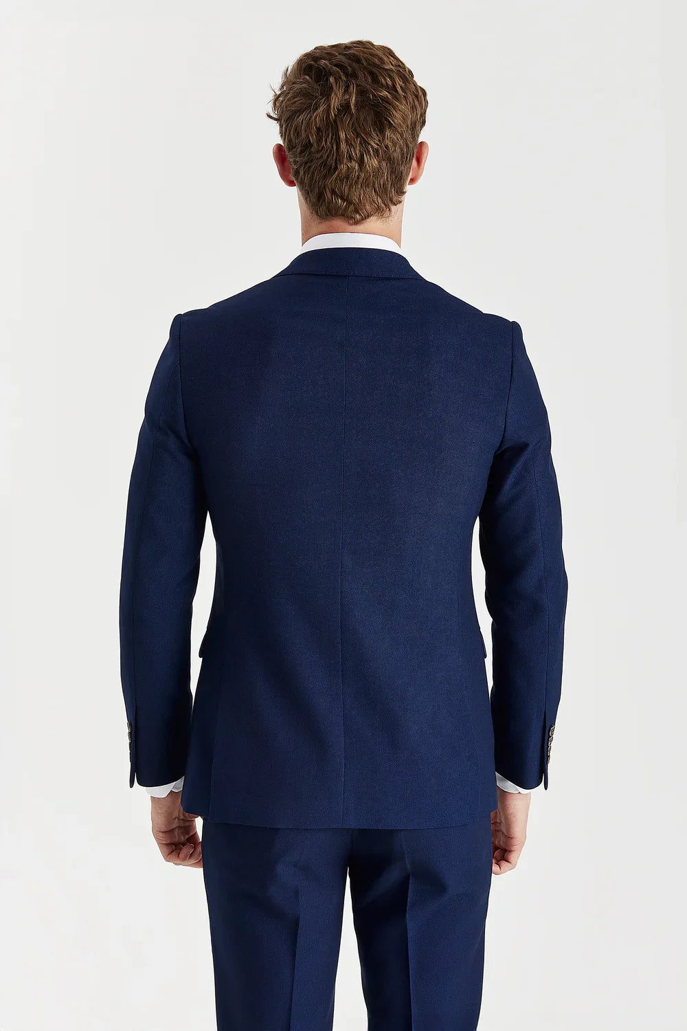 Men’s 2-Piece Tailored Fit Double Breasted Suit - MAYFAIR - Navy Back Picture