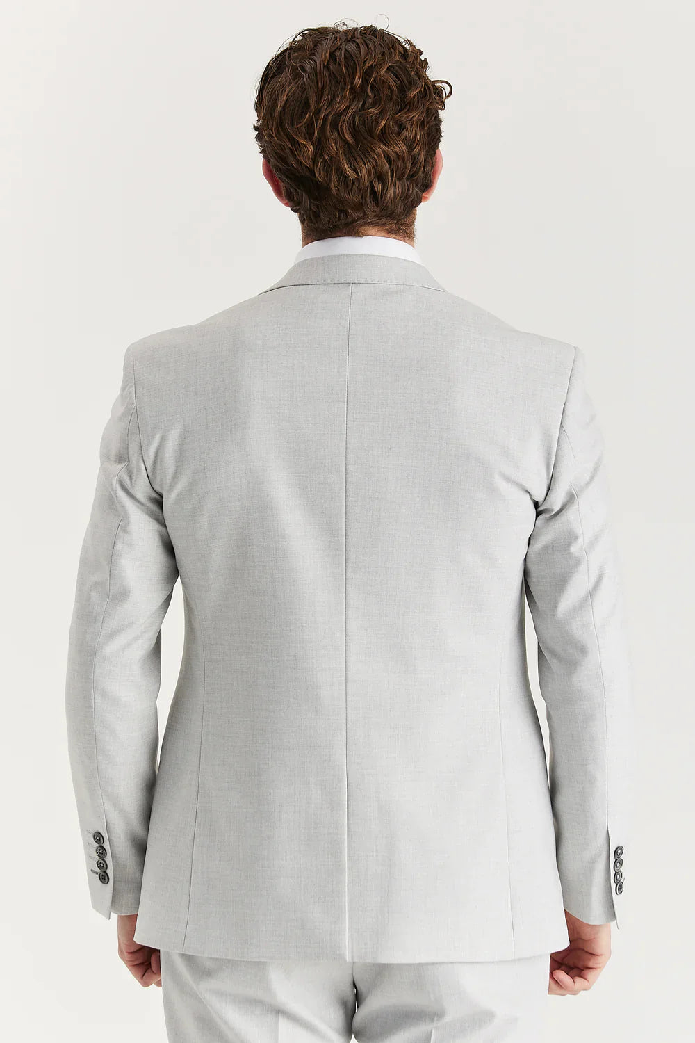 Men’s 3-Piece Tailored Fit Formal Suit - Belmont - Silver Back Picture