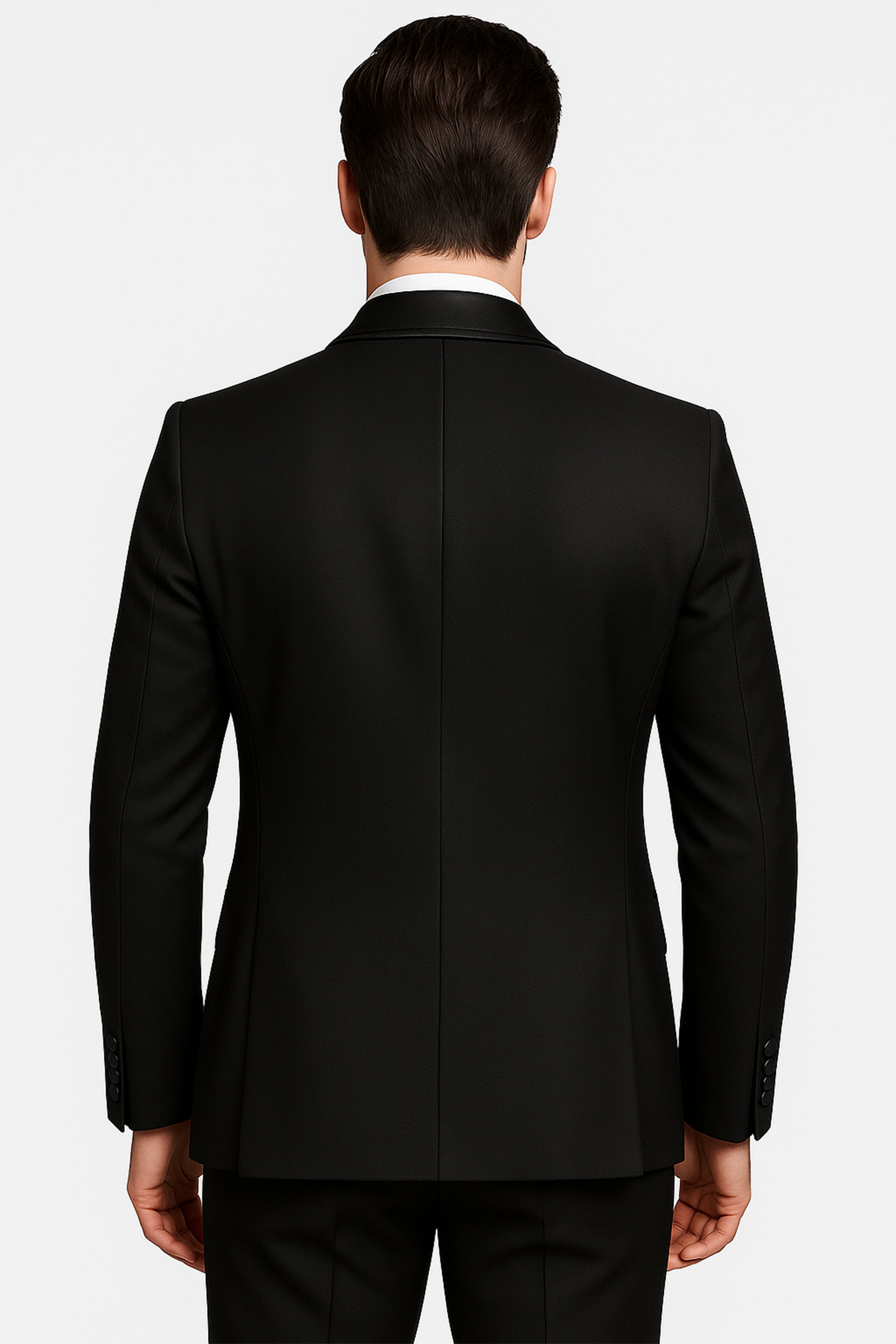 Men’s 5-Piece Black Tuxedo Wedding Suit Set Back Picture