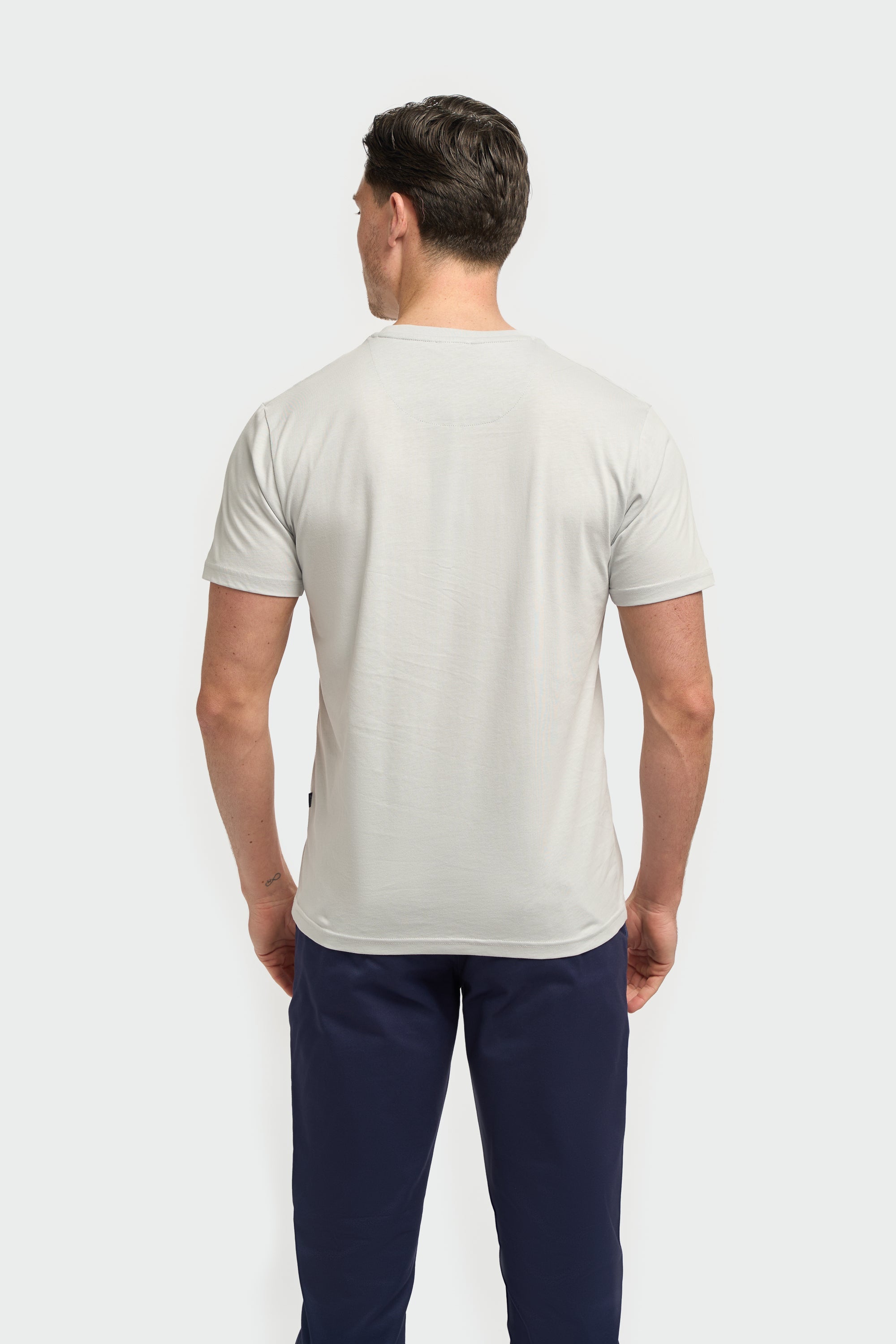 Mens Slate Grey Cotton Crew Neck T Shirt SANCHEZ