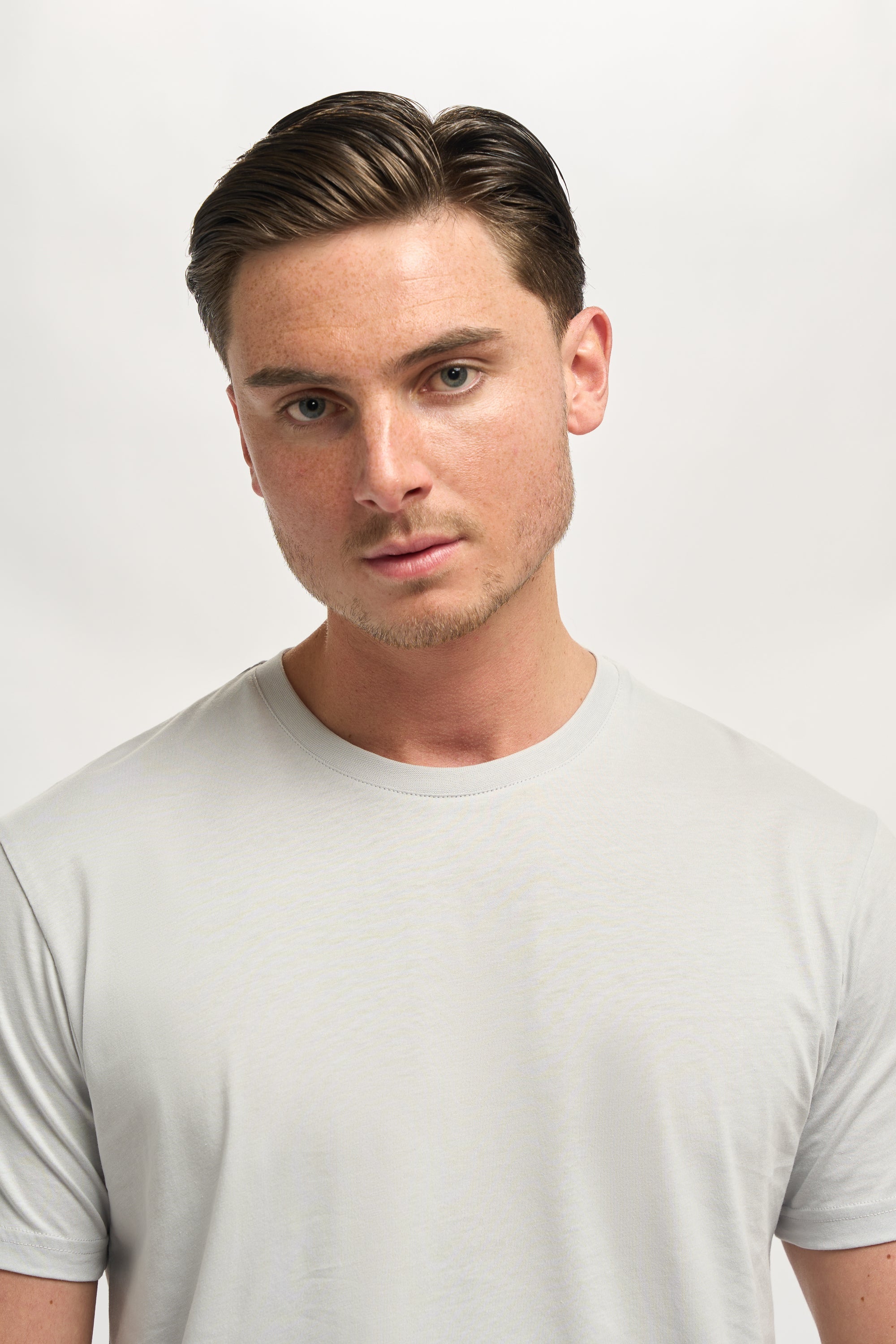 Mens Slate Grey Cotton Crew Neck T Shirt SANCHEZ