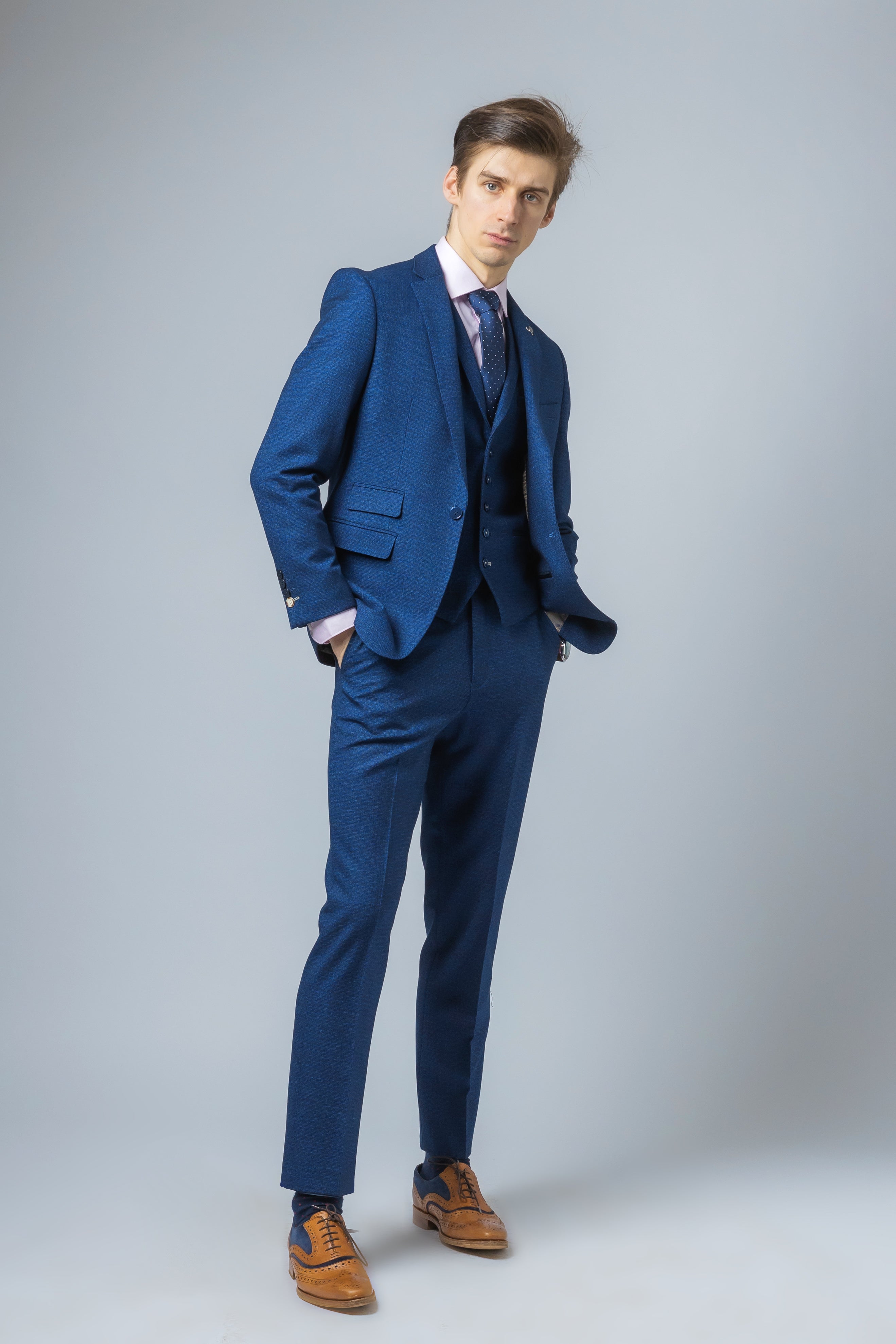 MATEO Indigo Blue Men's Slim Fit Suit