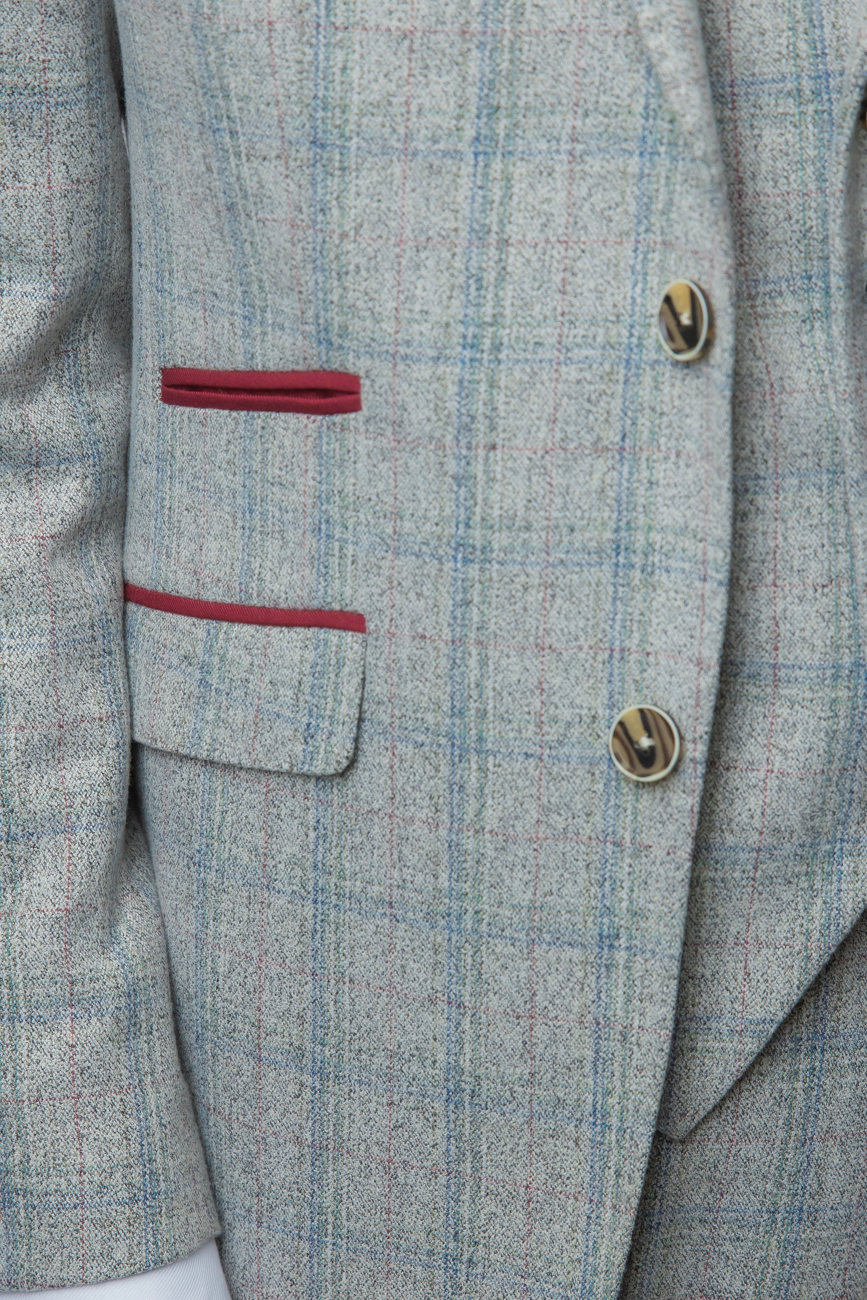 Men's Andrew Grey Tweed Check Slim Fit Professional Suit