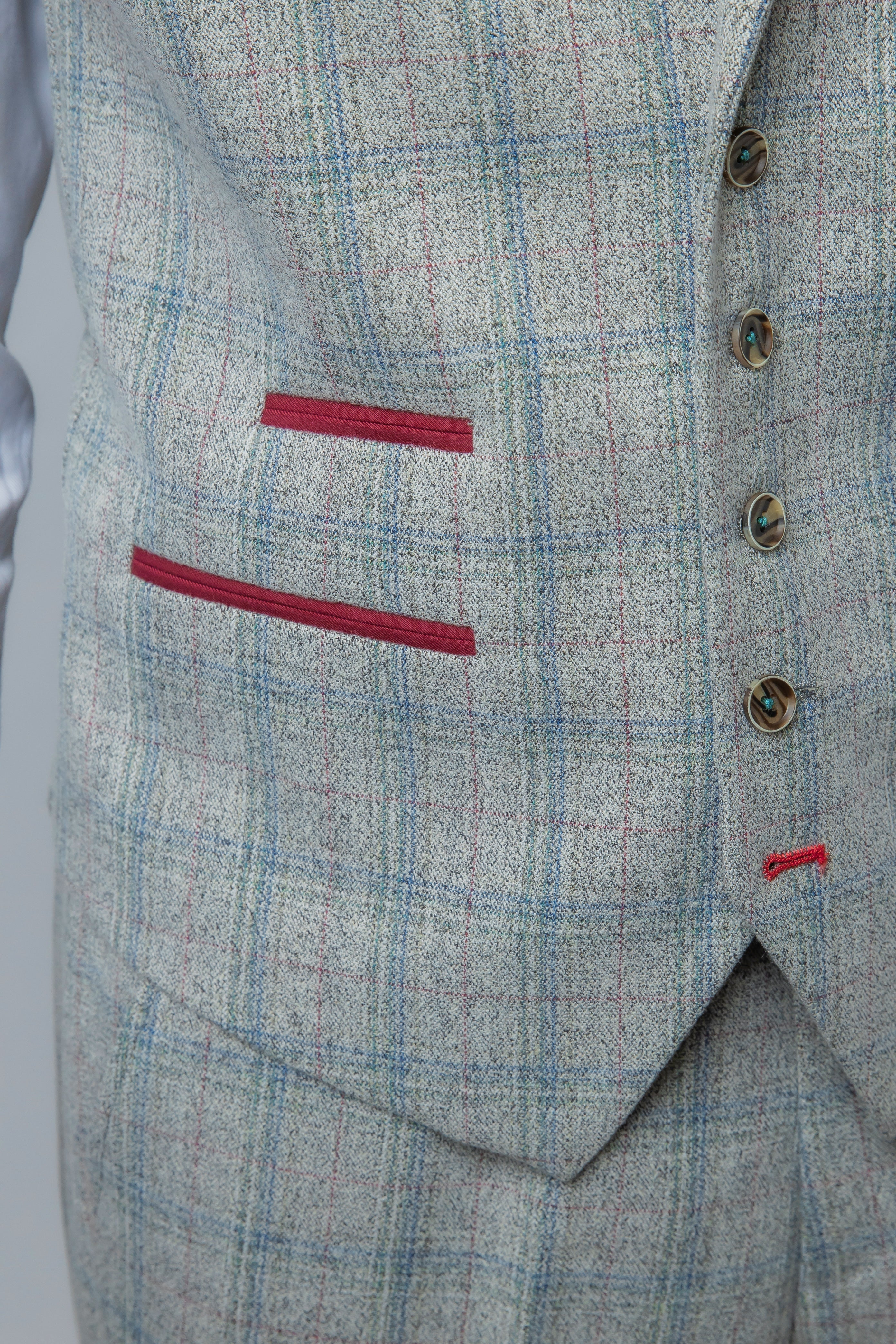 Men's Andrew Grey Tweed Check Slim Fit Professional Suit