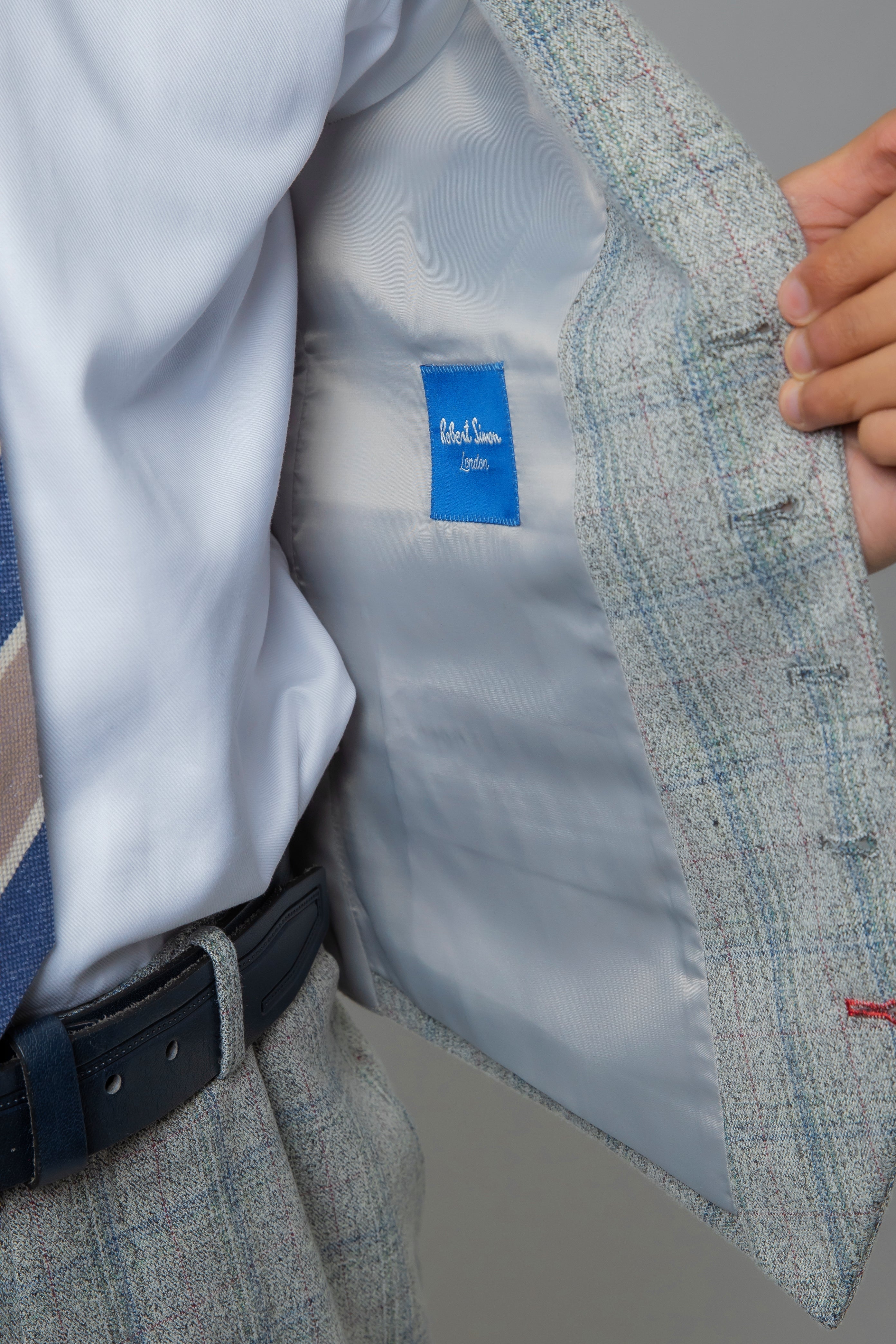 Men's Andrew Grey Tweed Check Slim Fit Professional Suit