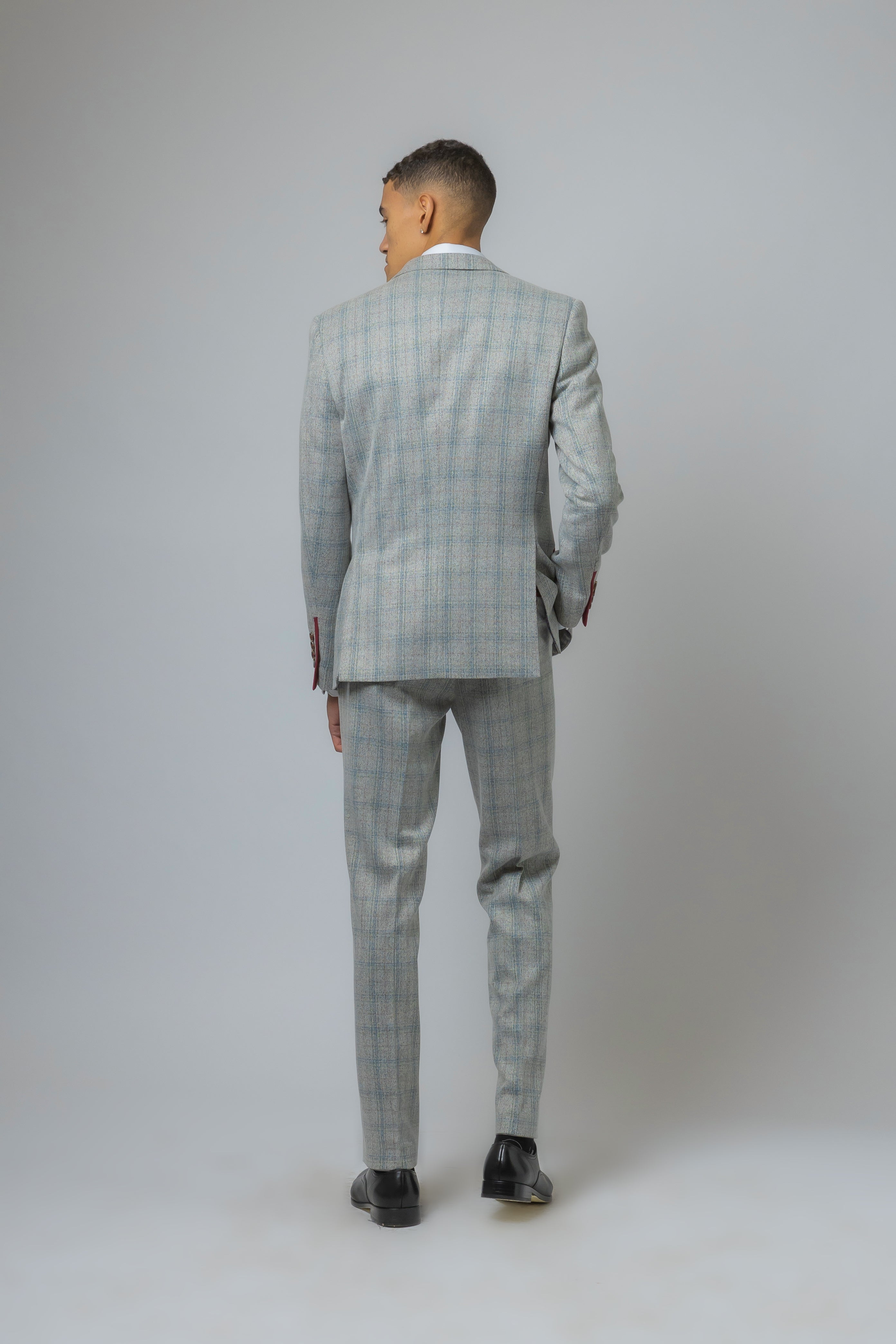 Men's Andrew Grey Tweed Check Slim Fit Professional Suit