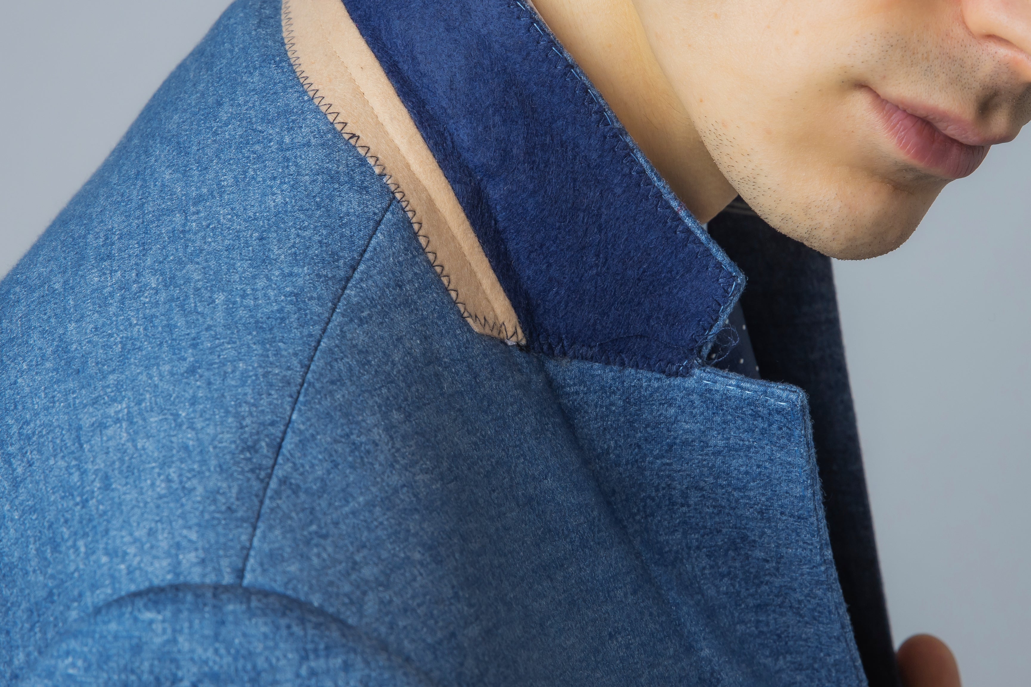 JAXON Yale Blue Men's Tweed Slim Fit Suit