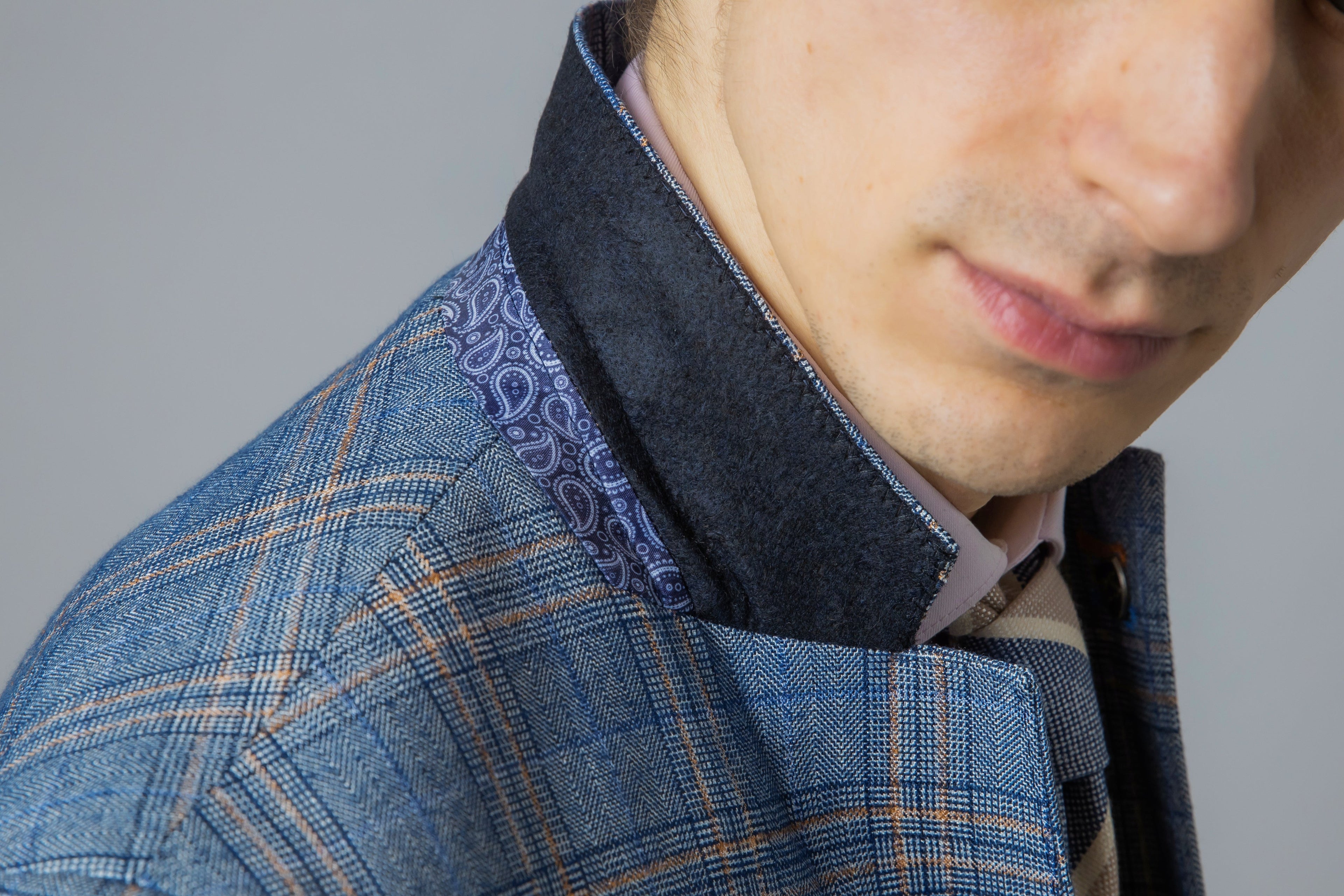 Men's Levi Royal Blue Windowpane Pattern Slim Fit Suit