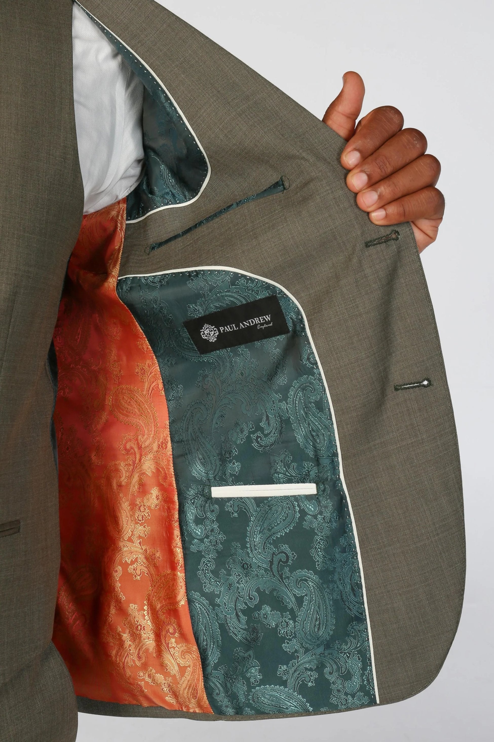 KURT Men’s Tailored Fit Plaid Sage Green Suit - 2-Piece