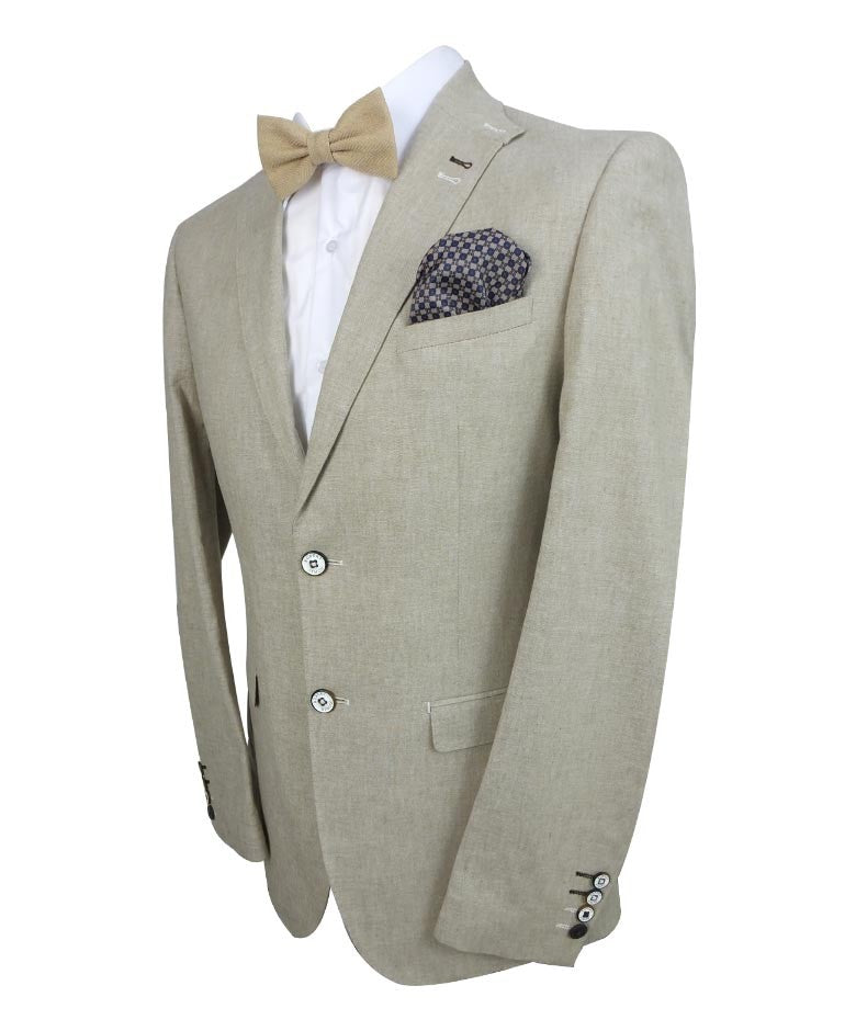 Men's Slim Fit Linen Formal Set ETHAN - Beige