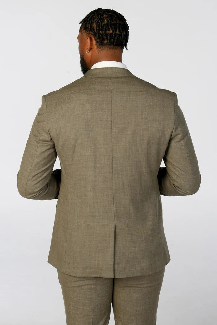 KURT Men’s Tailored Fit Plaid Sage Green Suit - 2-Piece