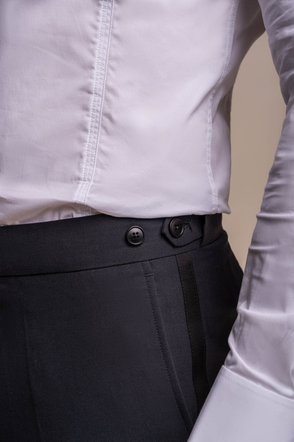 ASPEN Midnight Navy Men's Slim Fit Wool Blend Tuxedo Dinner Suit