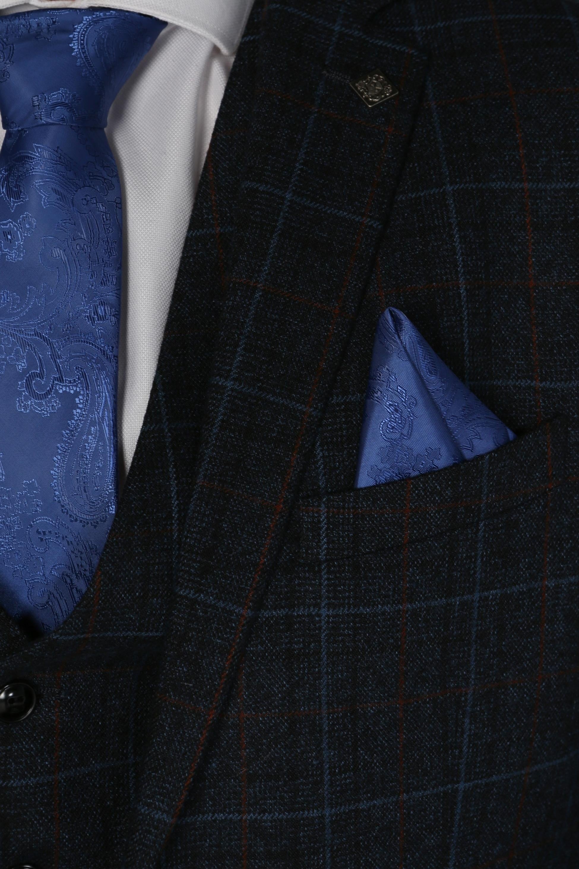 Men's Harvey Ocean Navy Windowpane Tailored Professional Suit