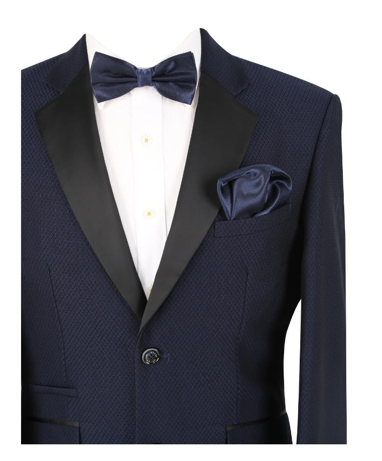 MYERS Navy Blue Men's Slim Fit Suit