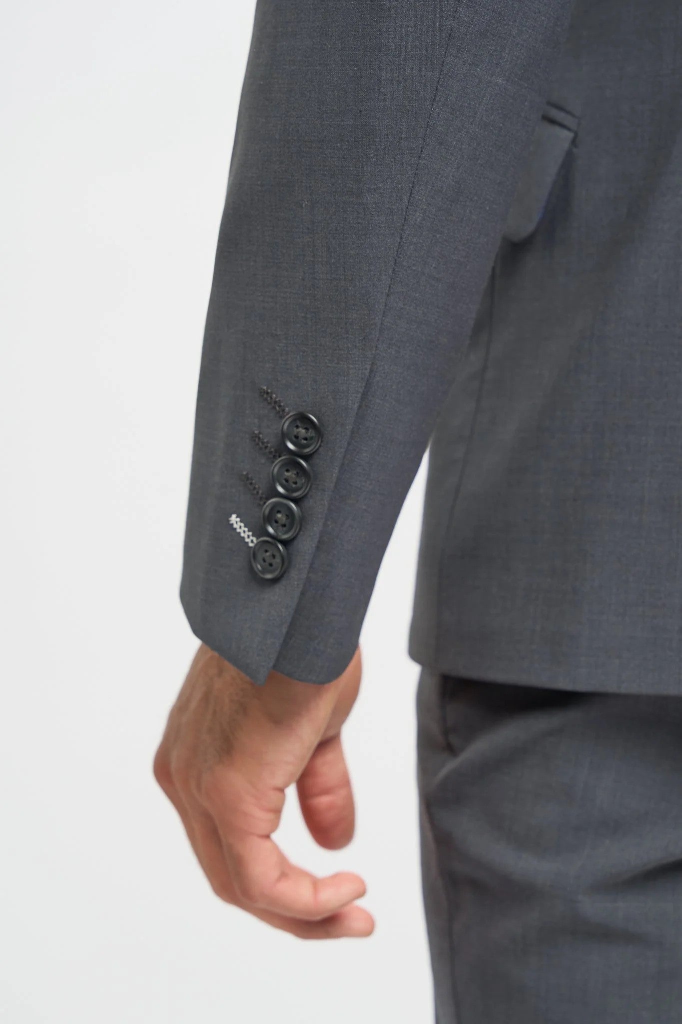 BOND Charcoal Grey Men's Wool Blend Slim Fit Suit