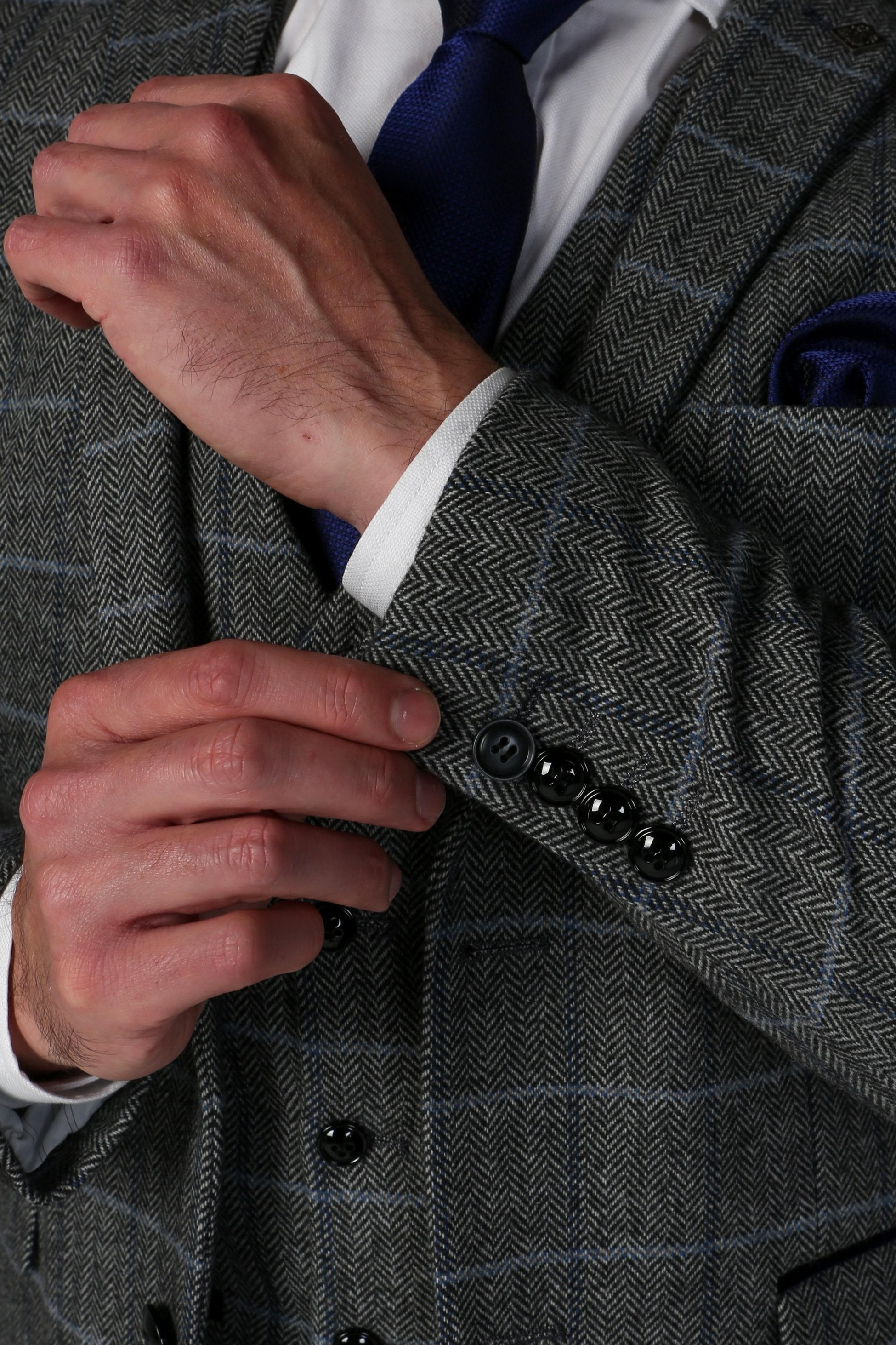 Men's Harris Dove Grey Tweed Windowpane Heritage Suit