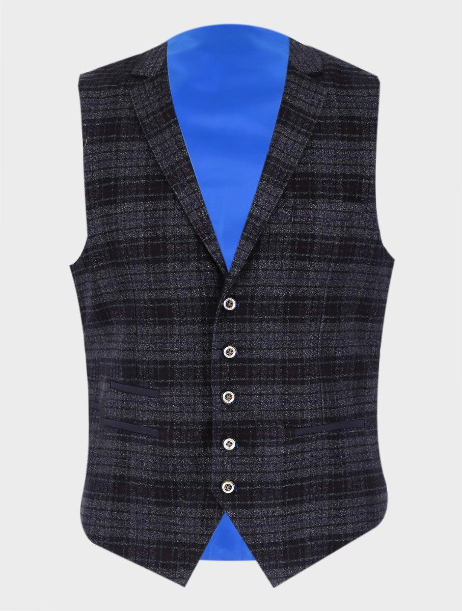 Men’s Black Tweed Check Slim Fit Blazer COSTELLO