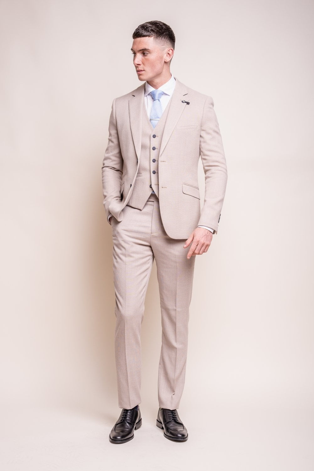 MIAMI Beige Men's Slim Fit Formal Suit