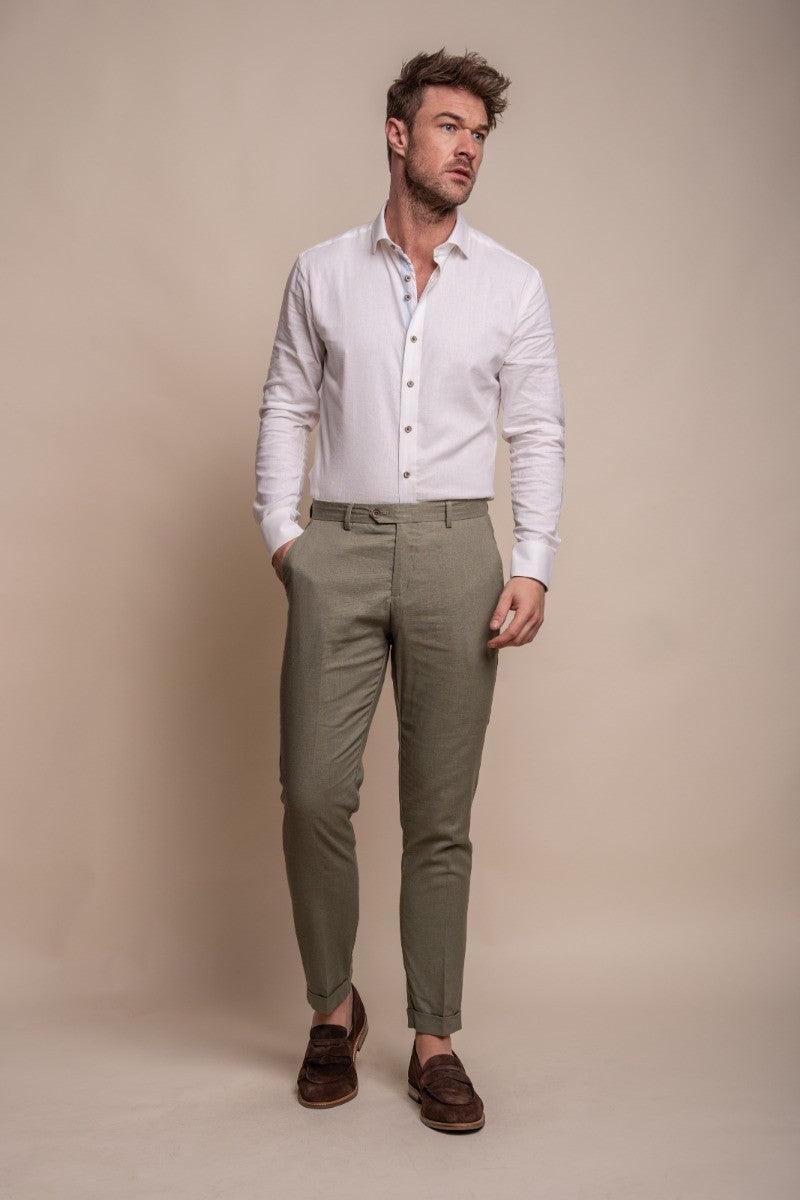 Men's Slim Fit Linen Blazer Collection ALVARI - Sage
