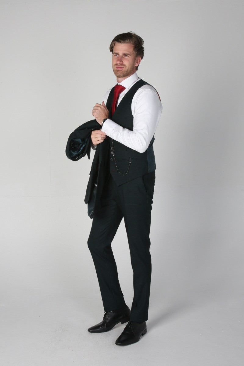 JASPER Green Men's Houndstooth Tweed Check Suit