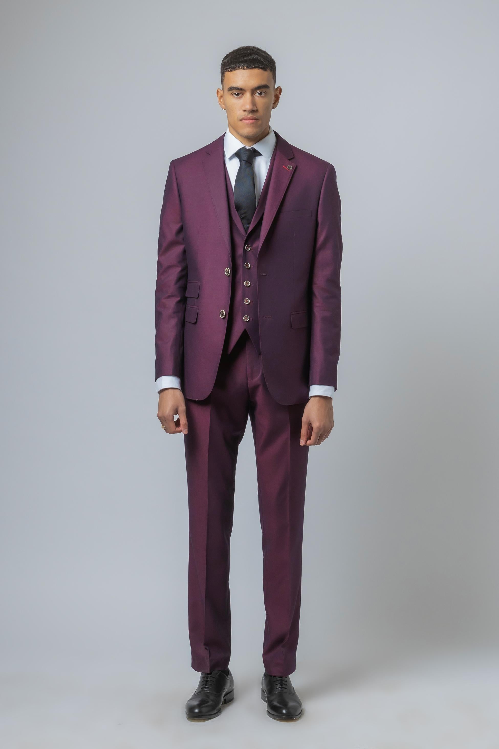 Lincoln Burgundy Men's Slim Fit Suit