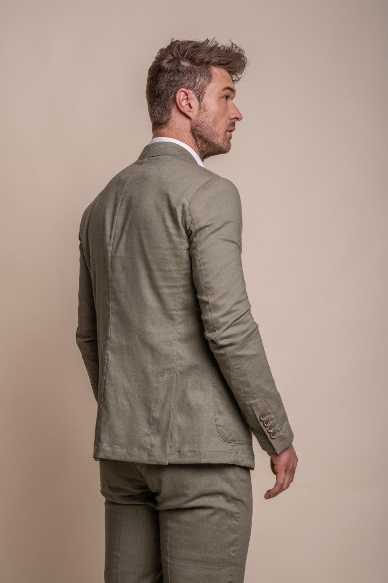 Men's Slim Fit Linen Blazer Collection ALVARI - Sage