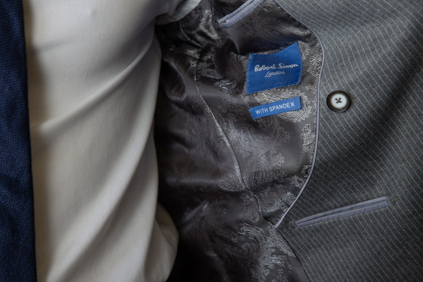 JAYCE Grey Men's Double Breasted Pinstripe Suit