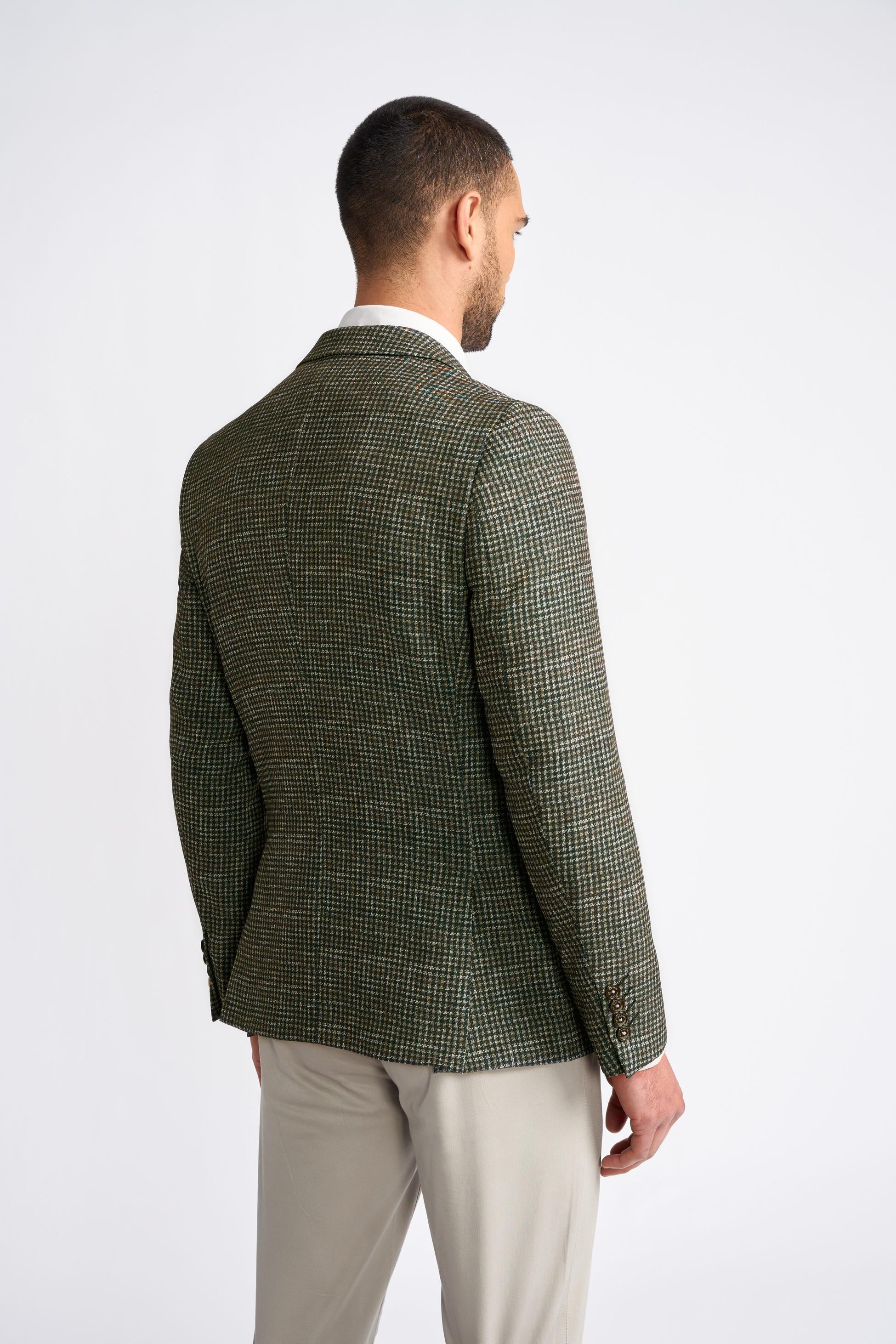 Men’s Forest Green Tweed Houndstooth Blazer RIVA