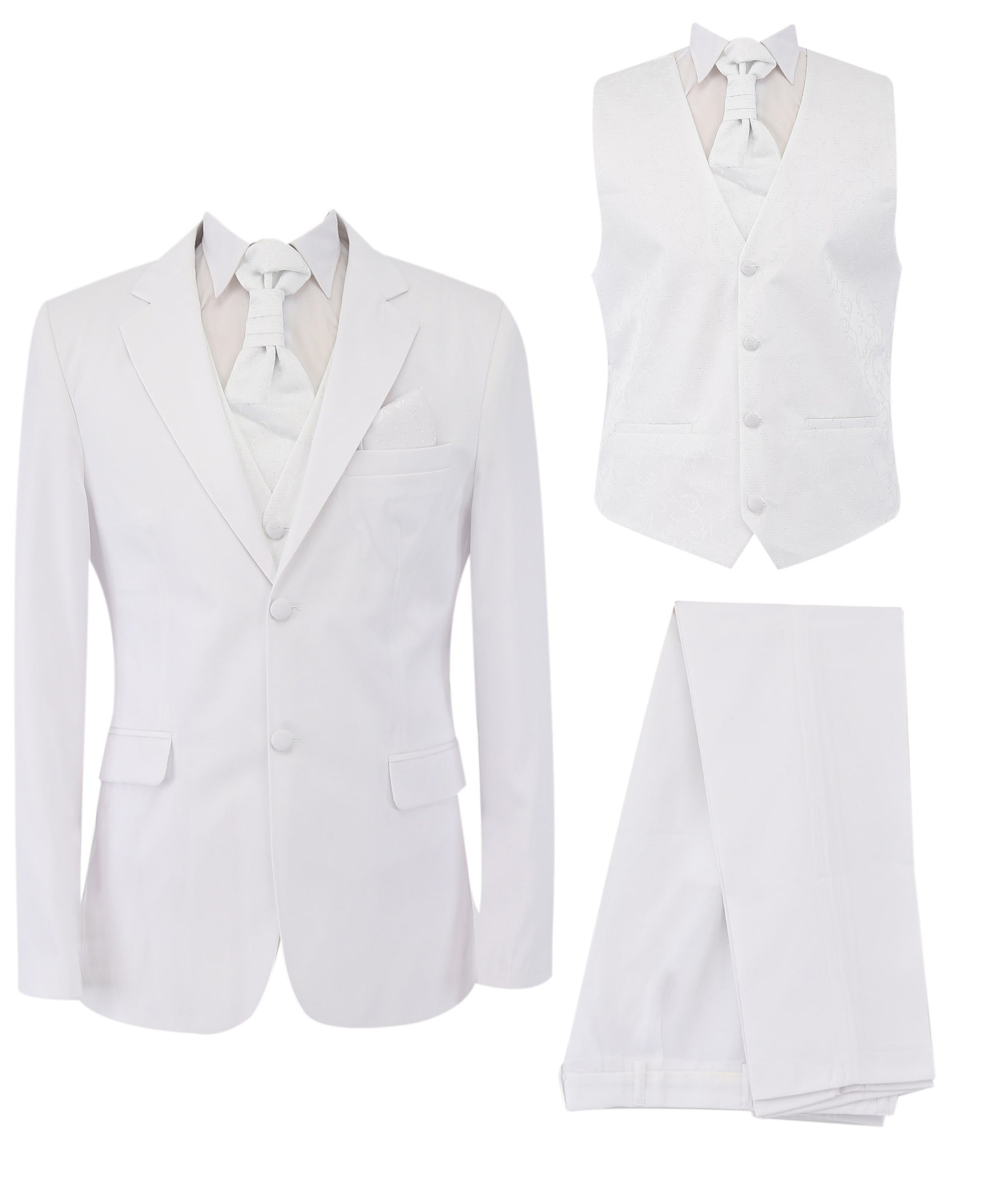 Gorgeous White Men's Slim Fit Formal Suit Set