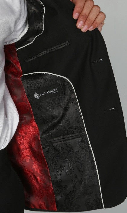 PARKER Men’s Tailored Fit Black Suit