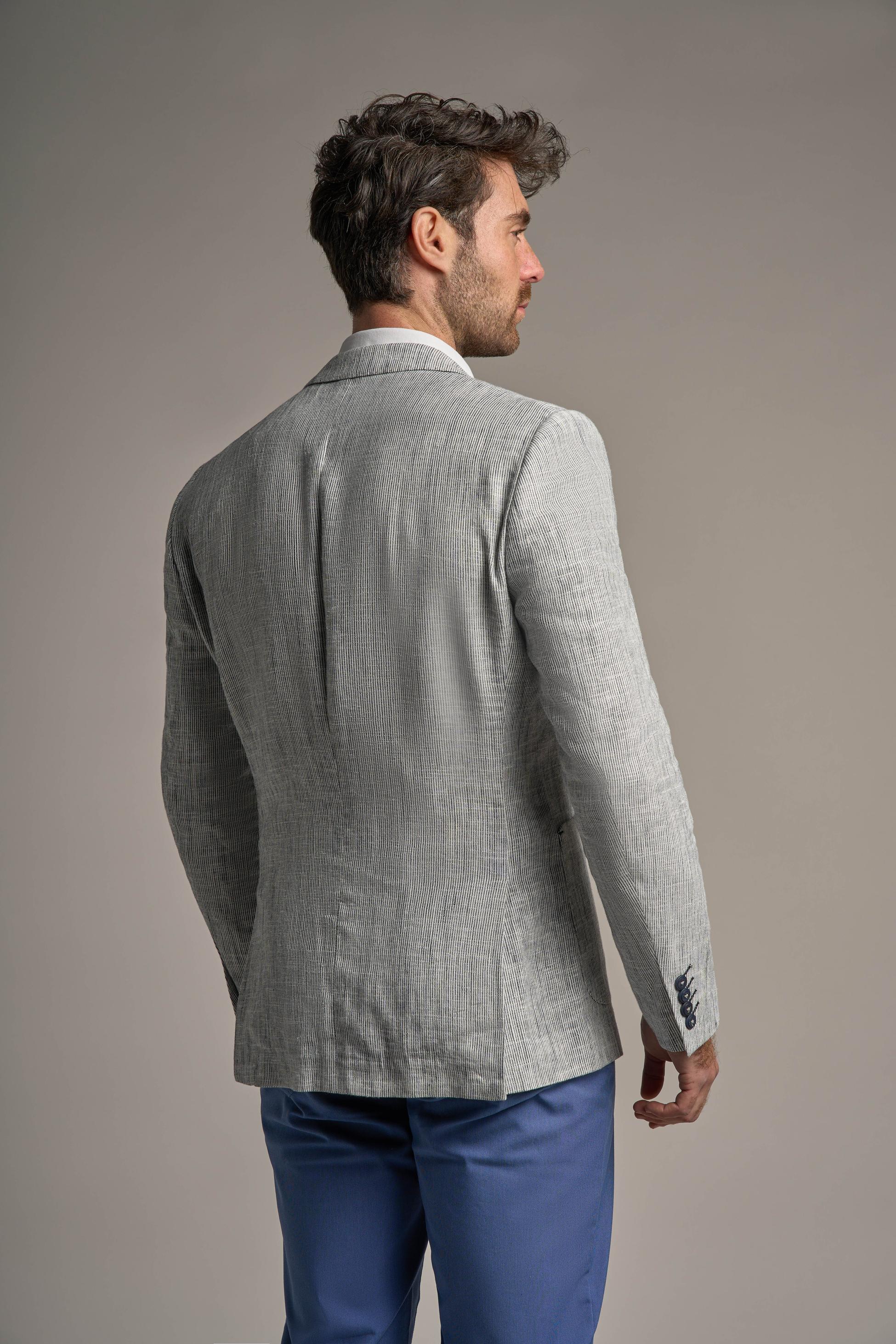 Mens Linen Blend Grey Twill Weave Blazer - JAMIE - Grey