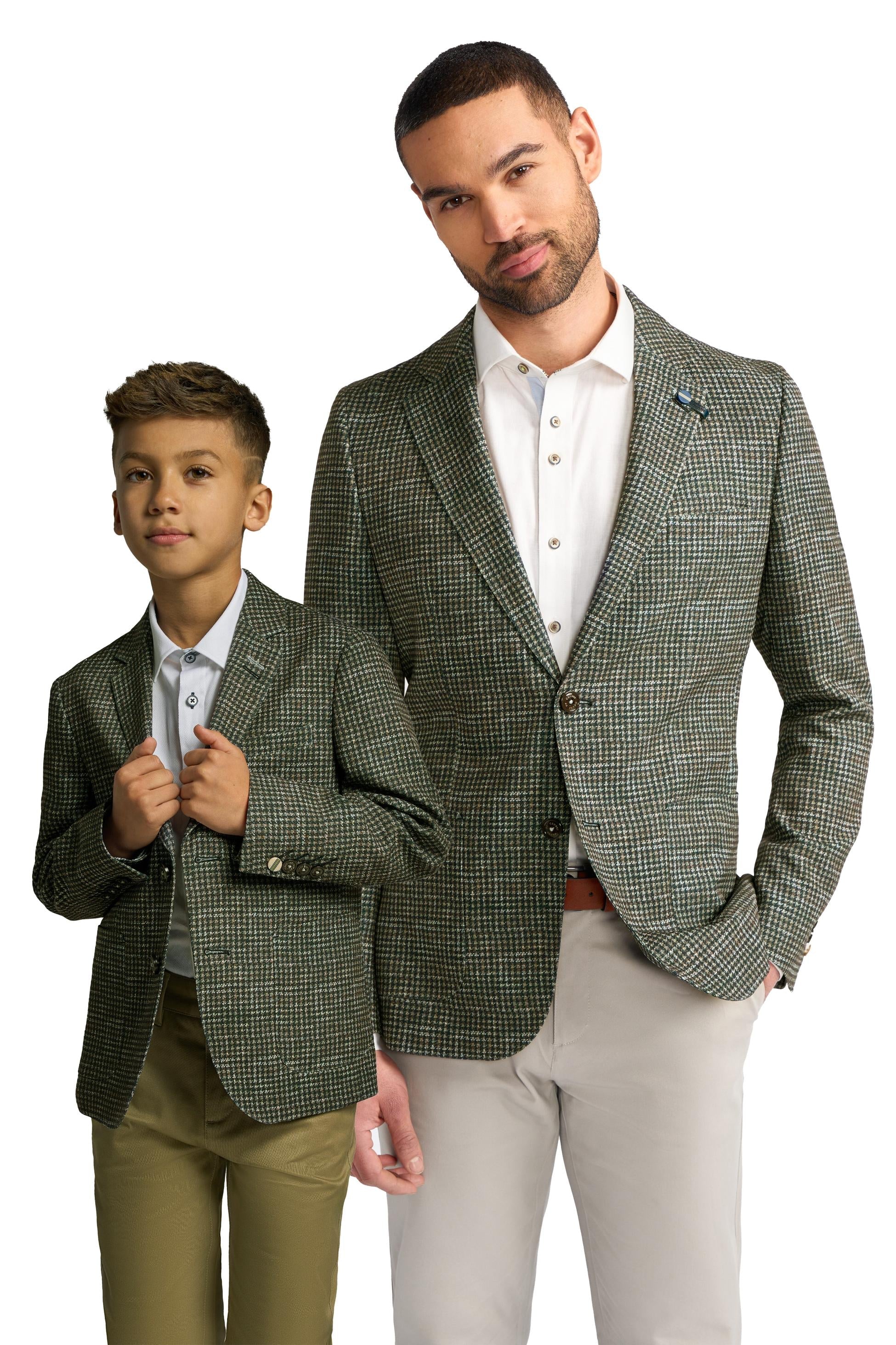 Men’s Forest Green Tweed Houndstooth Blazer RIVA