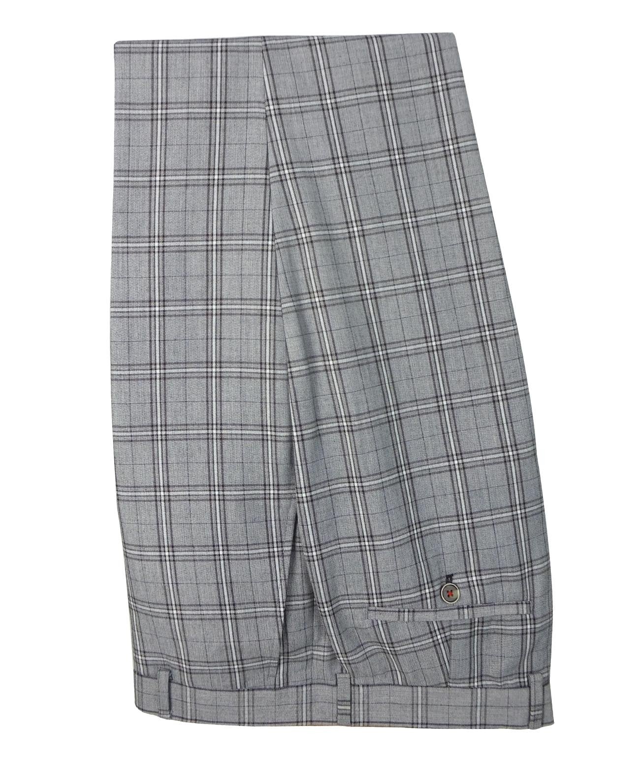 Men's Marcello Charcoal Grey Check 3-Piece Slim Fit Suit