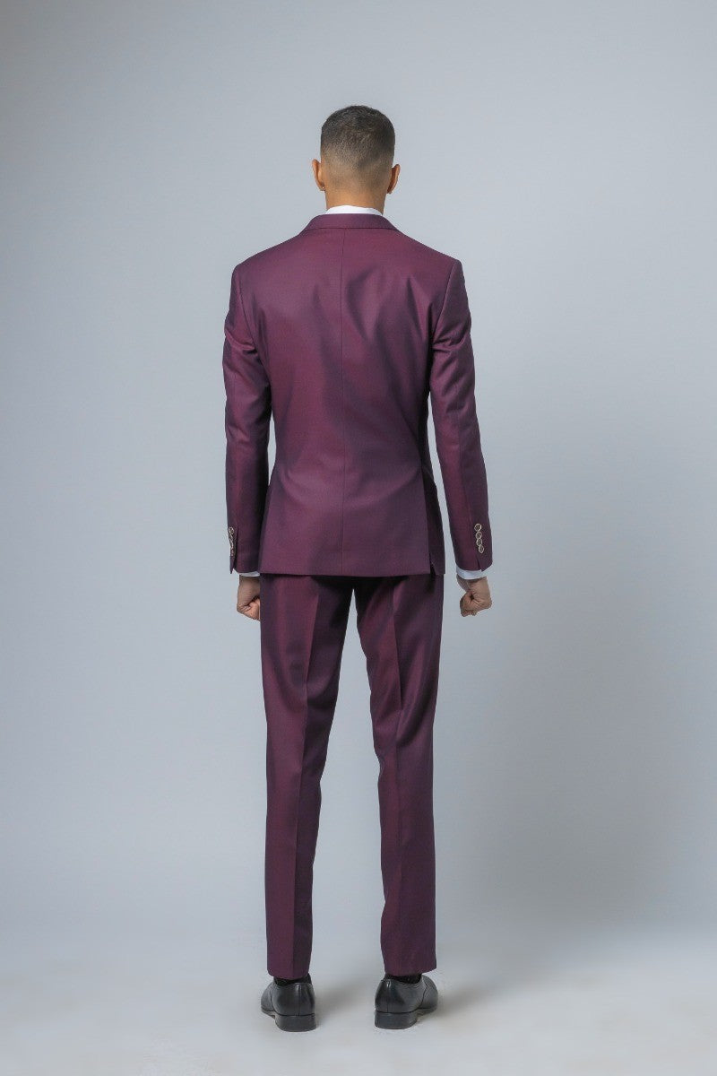 Lincoln Burgundy Men's Slim Fit Suit