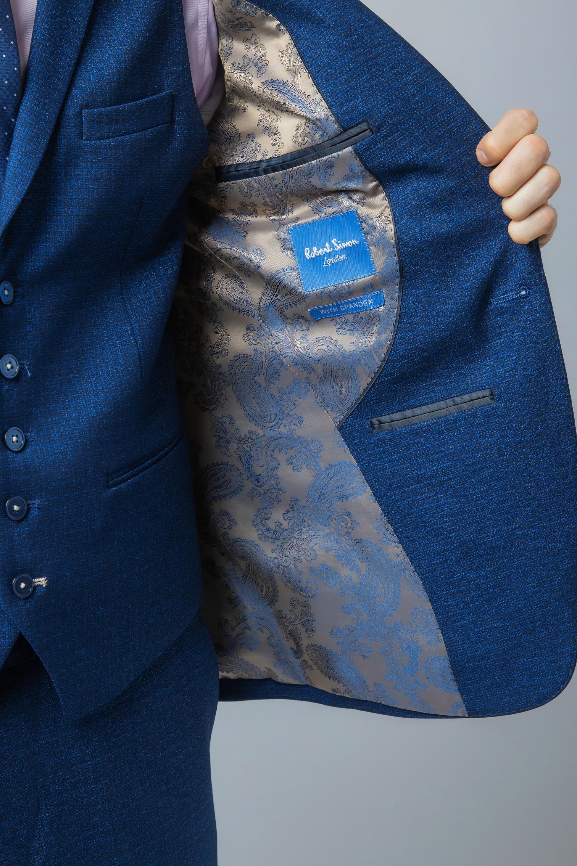 Men’s Indigo Blue Slim Fit Suit Jacket MATEO