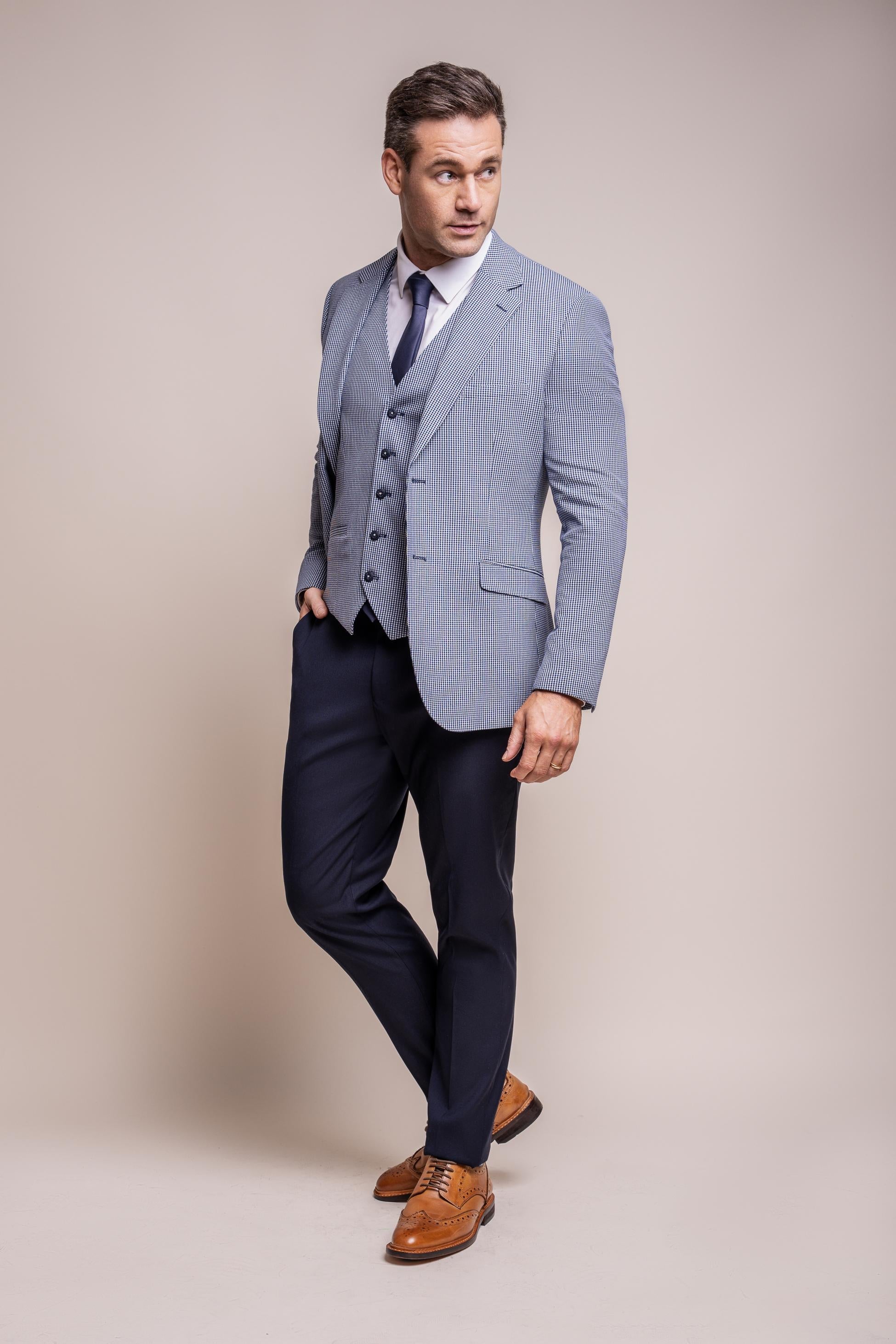 BARESI Blue Men's Slim-Fit Suit