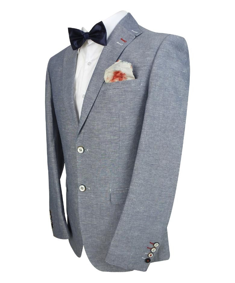 Men's Slim Fit Linen Formal Set ETHAN - Pale Blue