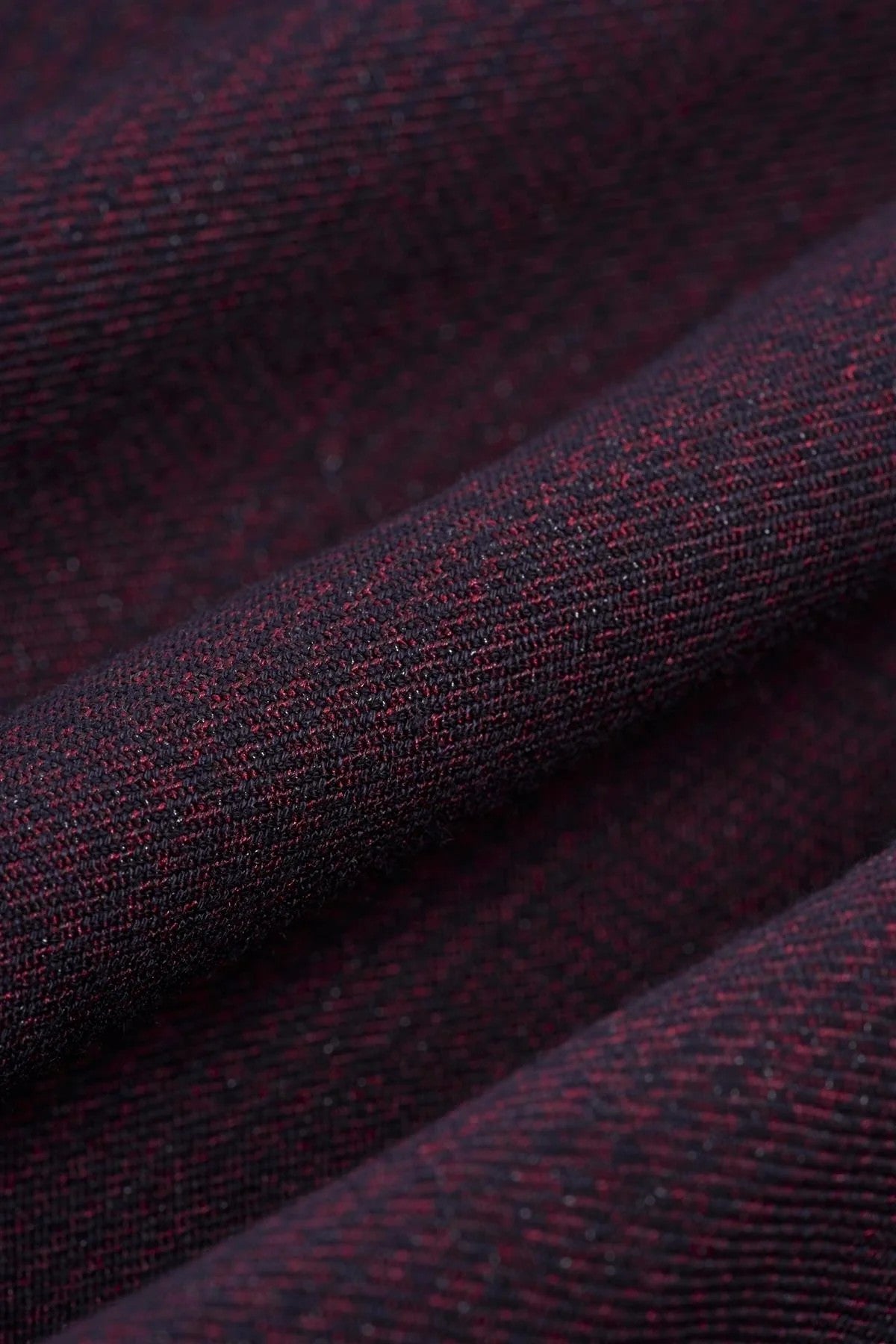 Men's Tweed Glen Check Slim Fit Suit Jacket - CARIDI - Wine