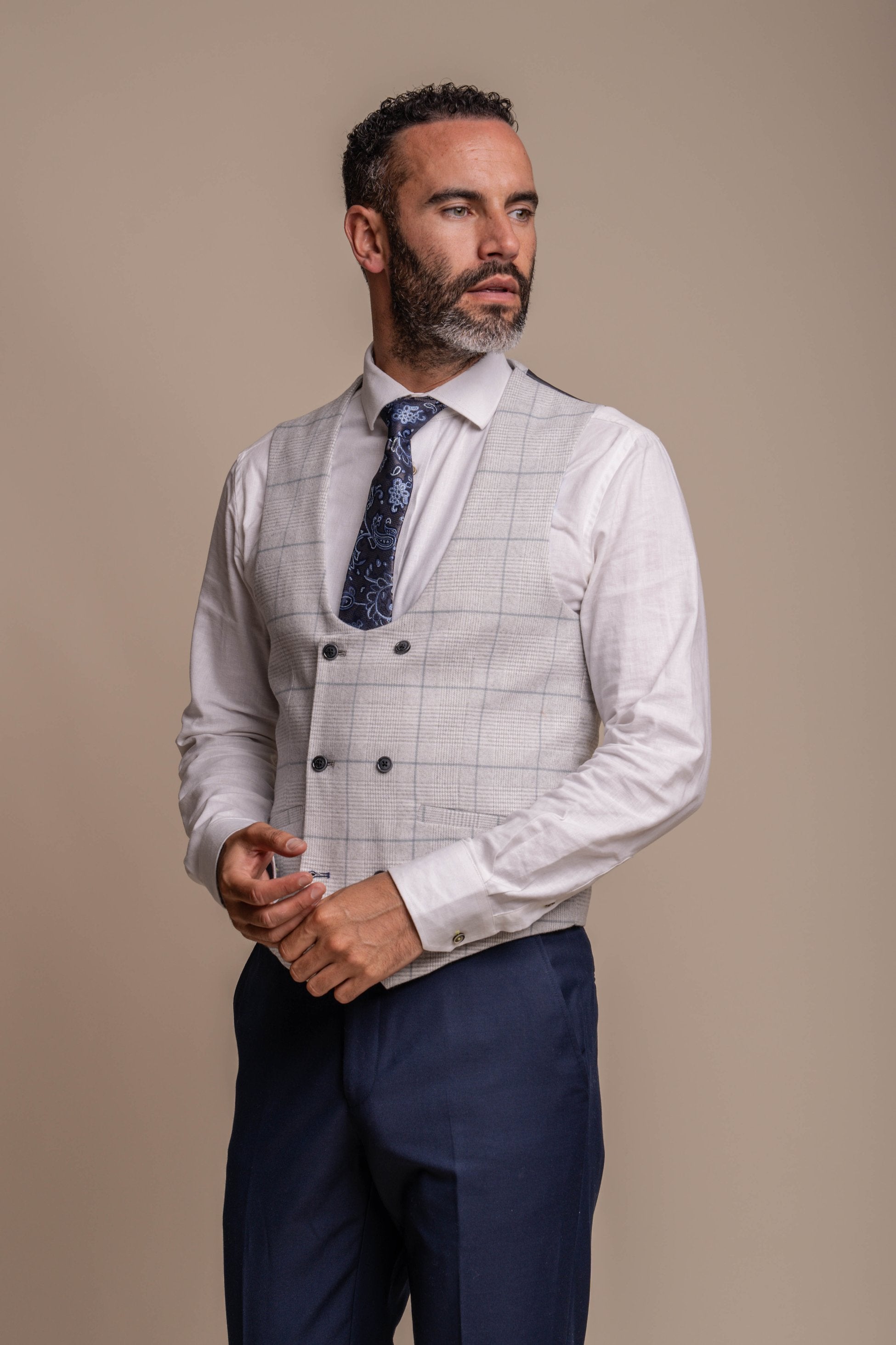 Jefferson Navy Men's Suit with Radika Waistcoat Combined Set