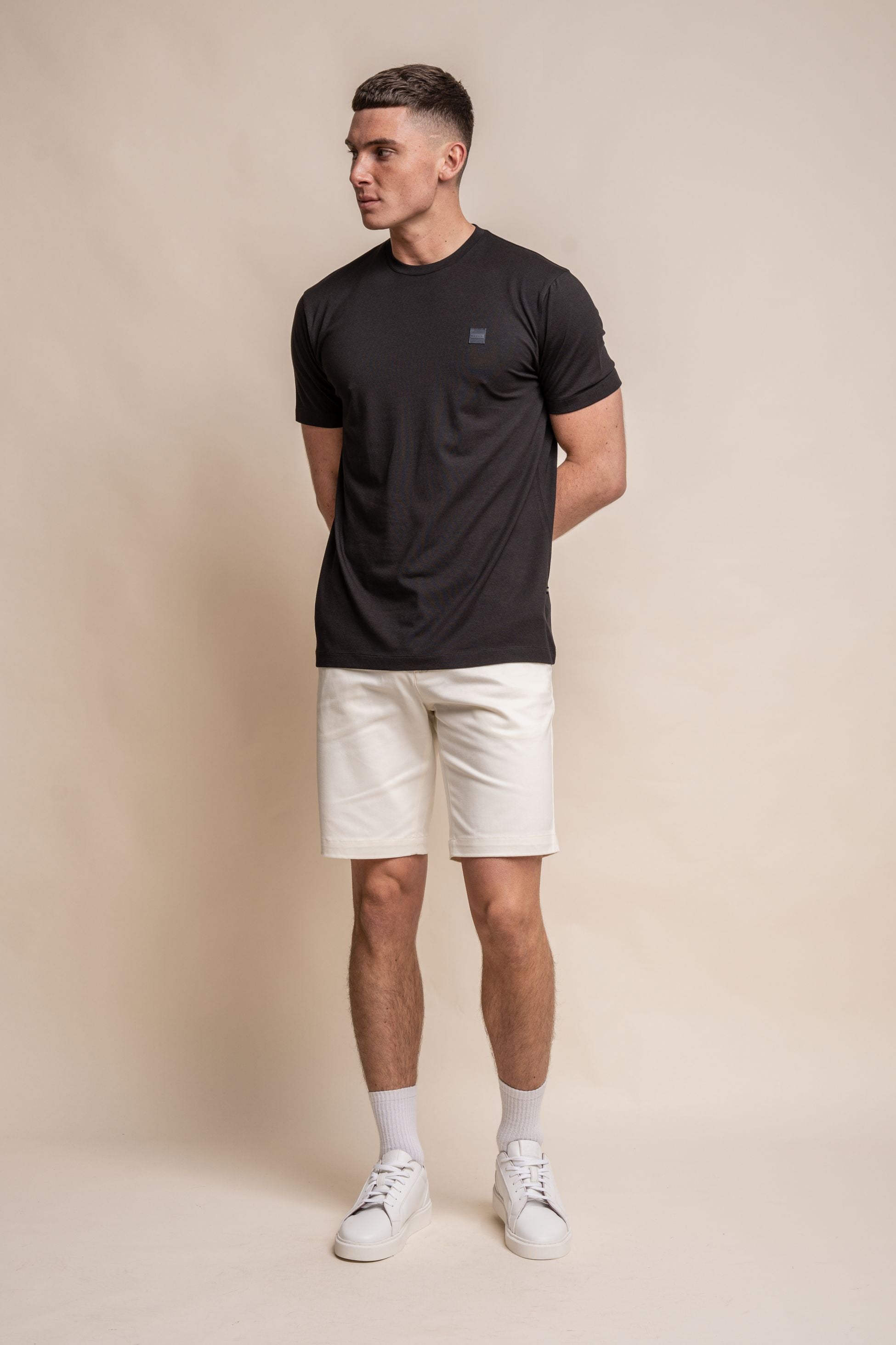 Mens Black Crew Neck Cotton T Shirt BOGART