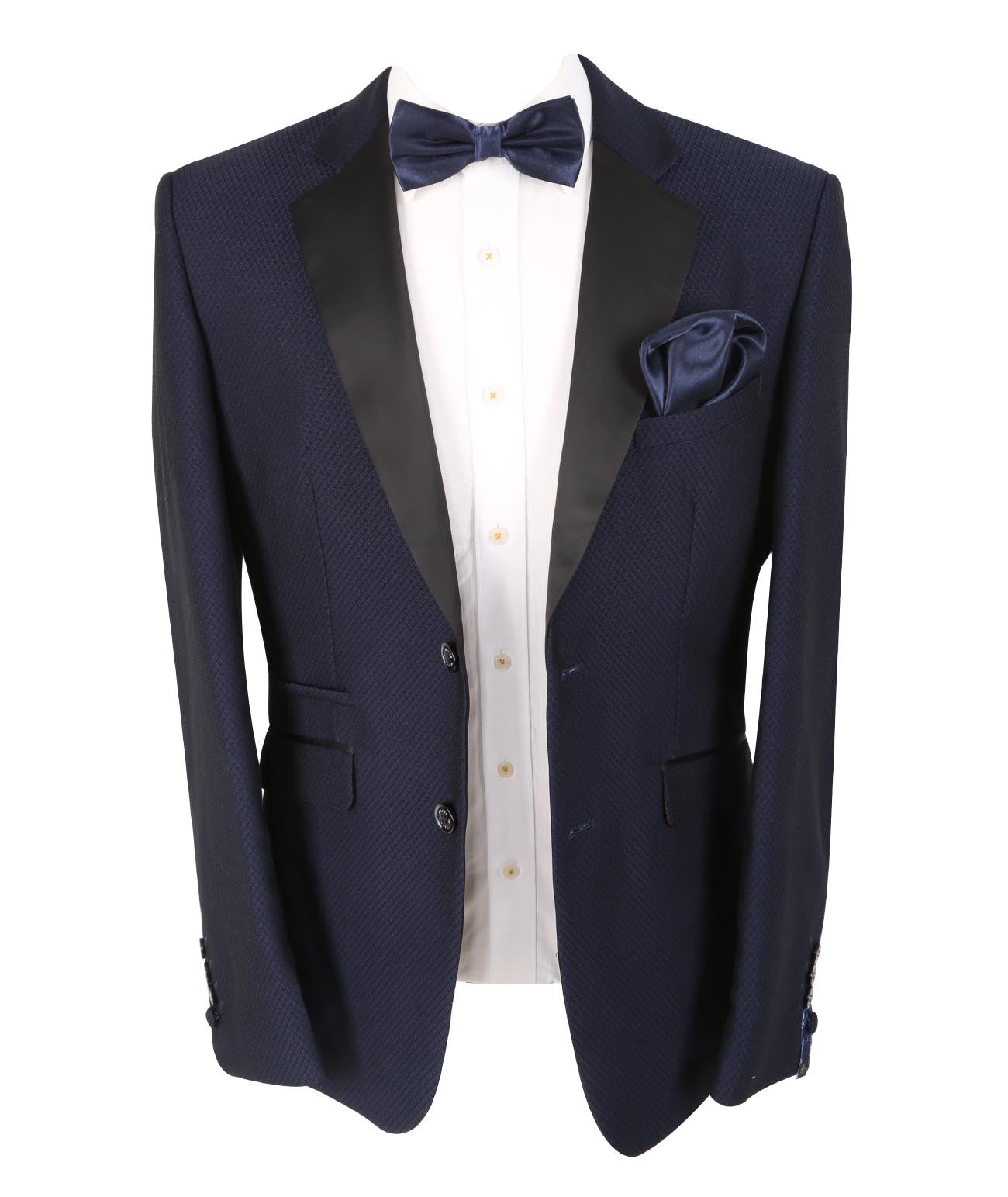 MYERS Navy Blue Men's Slim Fit Suit