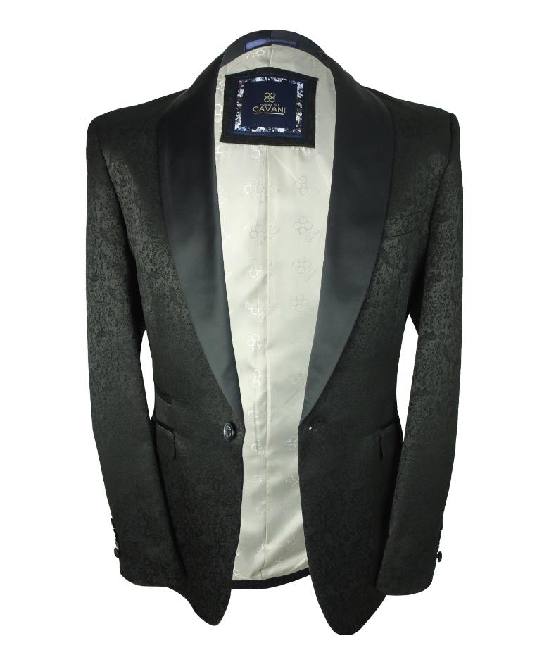 Bella Black Men's Slim Fit Tuxedo Shawl Lapel Suit