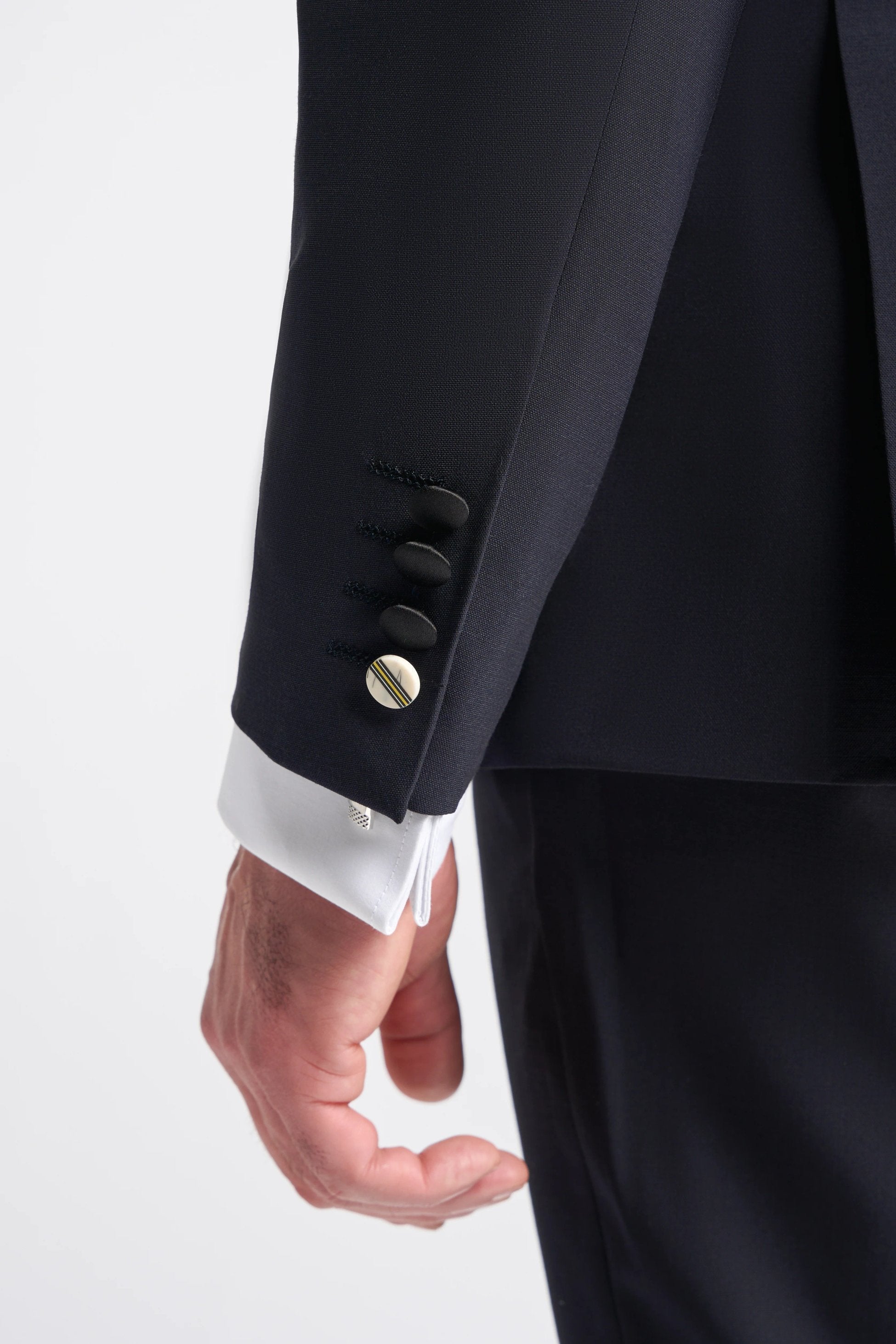 ASPEN D/B Navy Blue Men's Satin Lapel Double-Breasted Suit