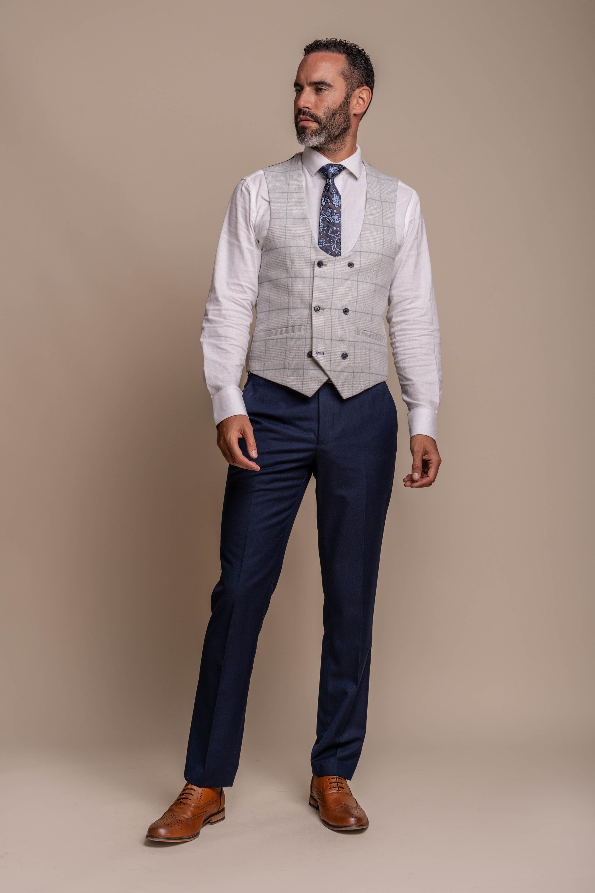 Jefferson Navy Men's Suit with Radika Waistcoat Combined Set