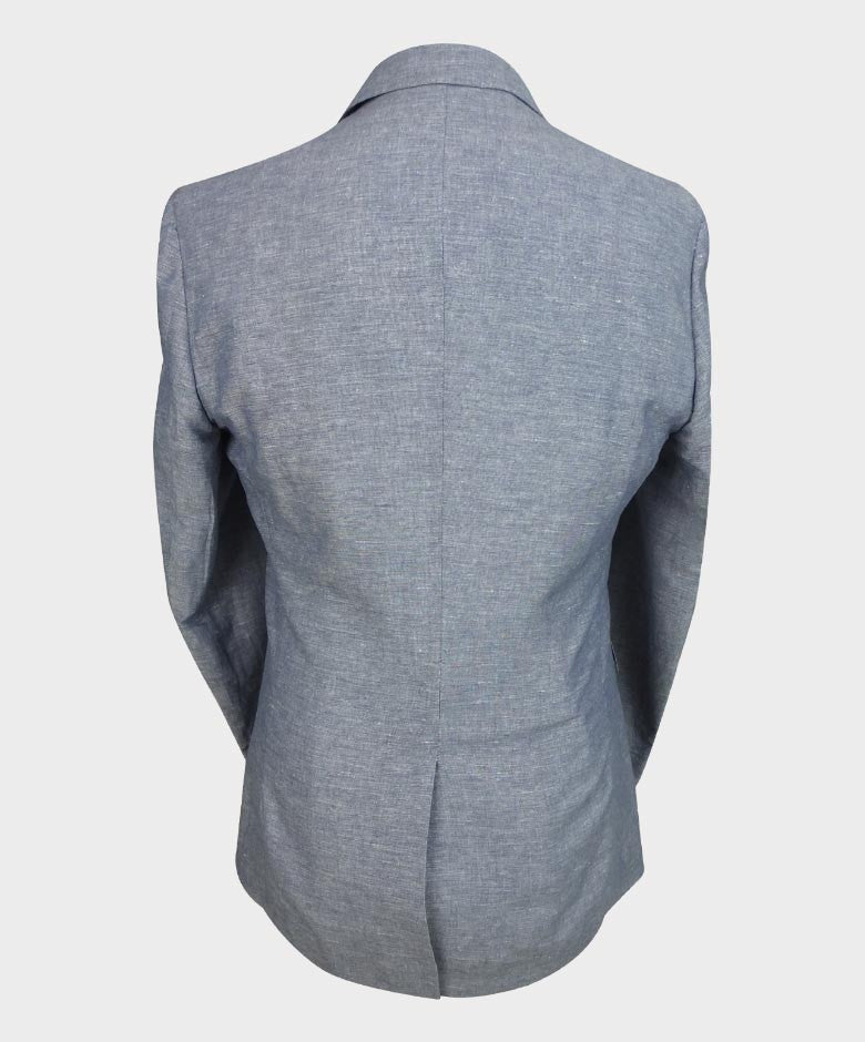 Mens Linen Slim Fit Blazer - ETHAN - Pale Blue