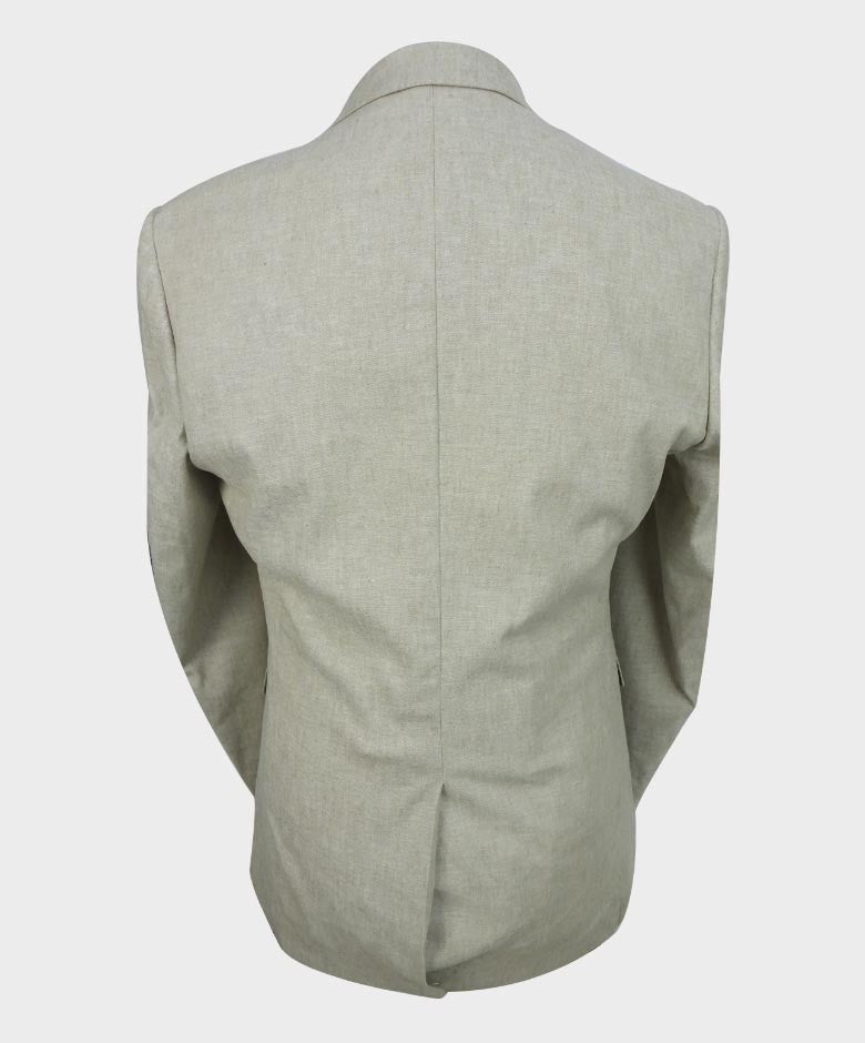 Mens Linen Slim Fit Blazer - ETHAN - Khaki Beige