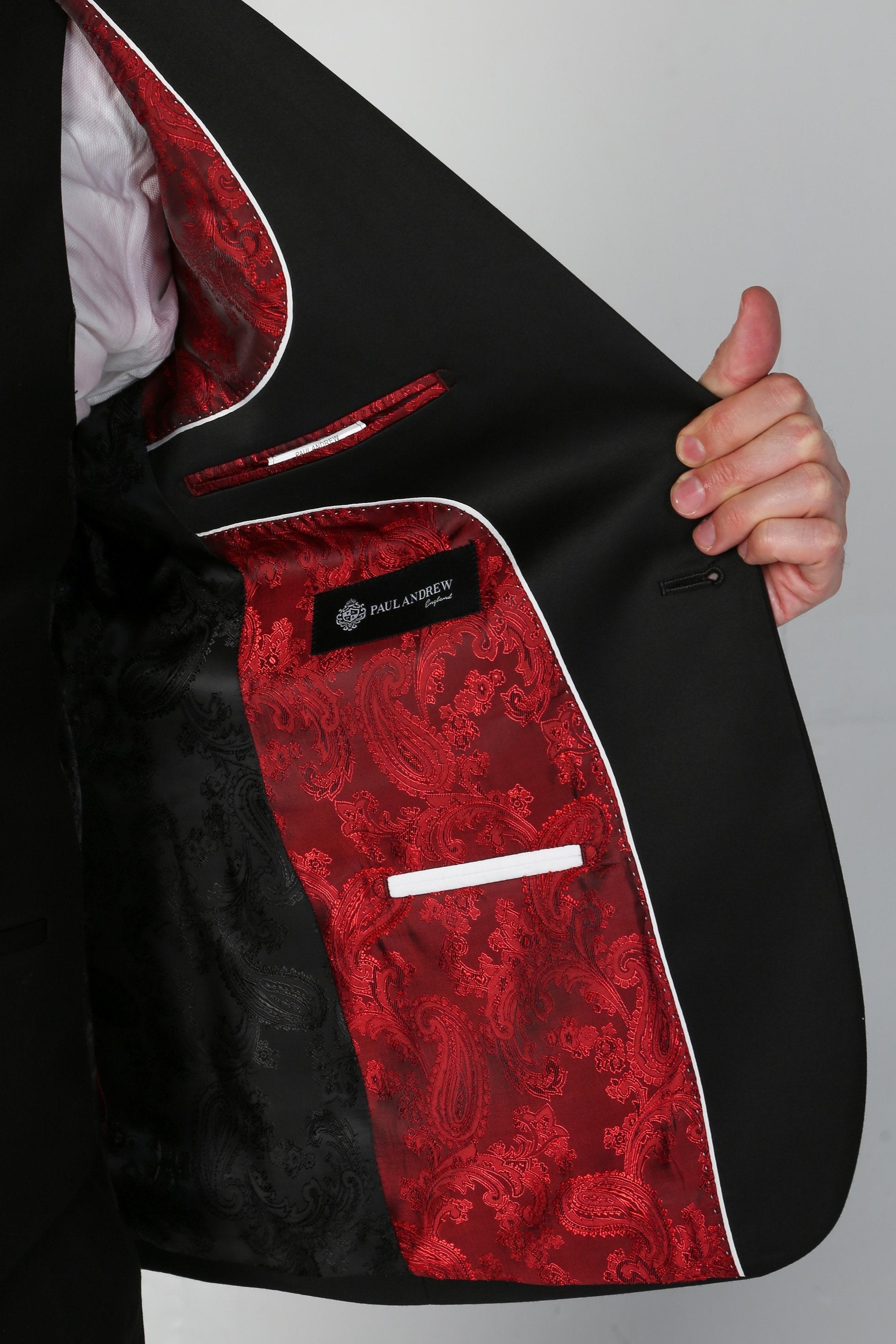 FORD Men’s Black Tailored Fit Tuxedo Dinner Suit - 3-Piece