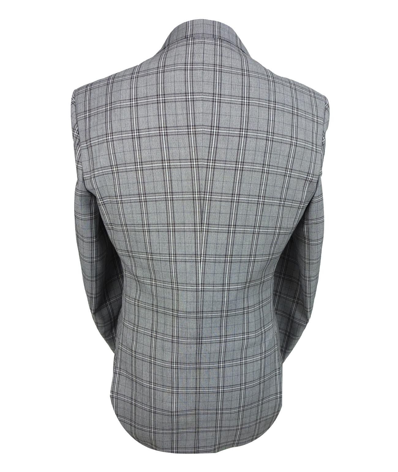 Men's Marcello Charcoal Grey Check 3-Piece Slim Fit Suit