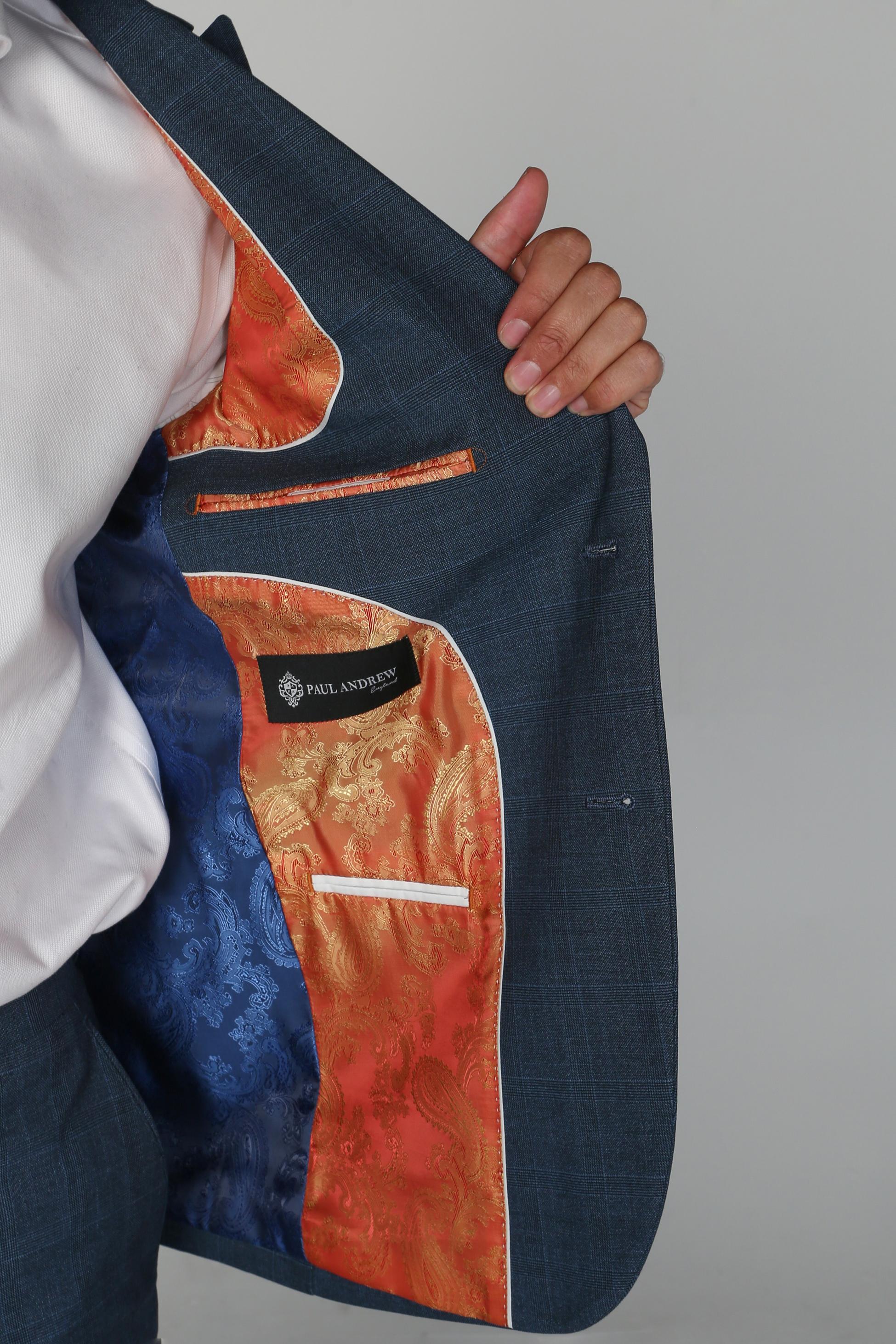 Men's Viceroy Cobalt Blue Check Tailored Fit Executive Suit