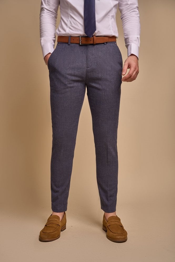 TOKYO Navy Blue Men's Double Breasted Slim Fit Suit